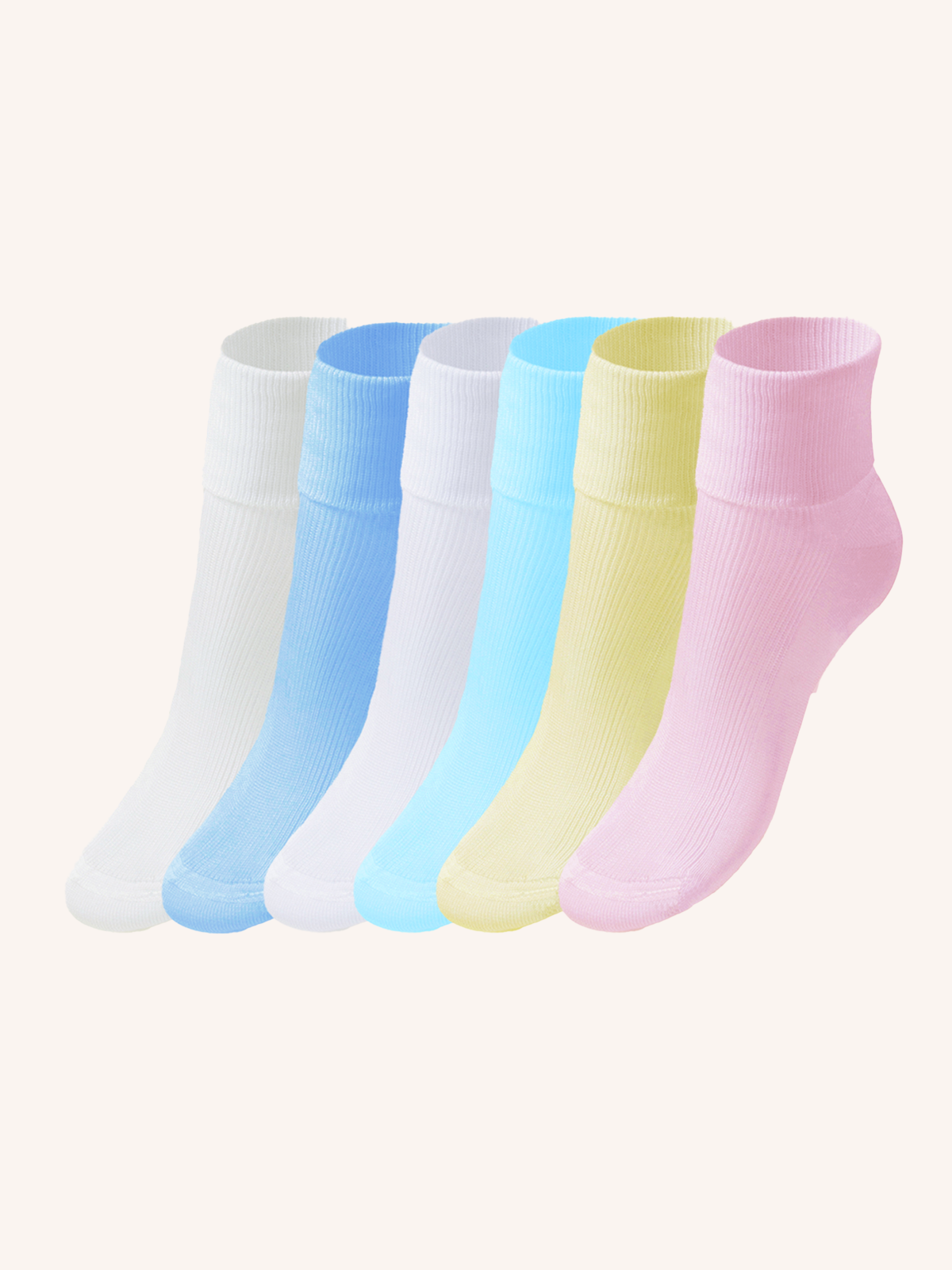 Short Cotton Socks for Women | Plain Color | Pack of 6 Pairs | 061 D Sanitary Stocking