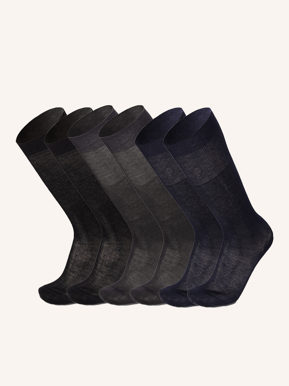 Calza Lunga Rasata in Filo di Scozia per Uomo | Tinta Unita | Confezione da 6 paia | 1000 L