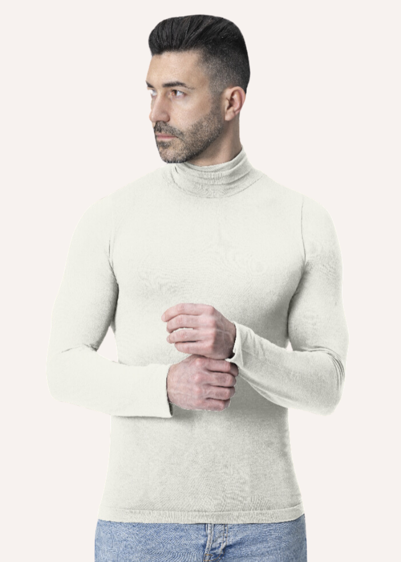 Maglia Dolcevita da Uomo a manica lunga in Modal Ultralight con Cashmere | Tecnologia Seamless senza cuciture | Confezione Singola | LORDCASH