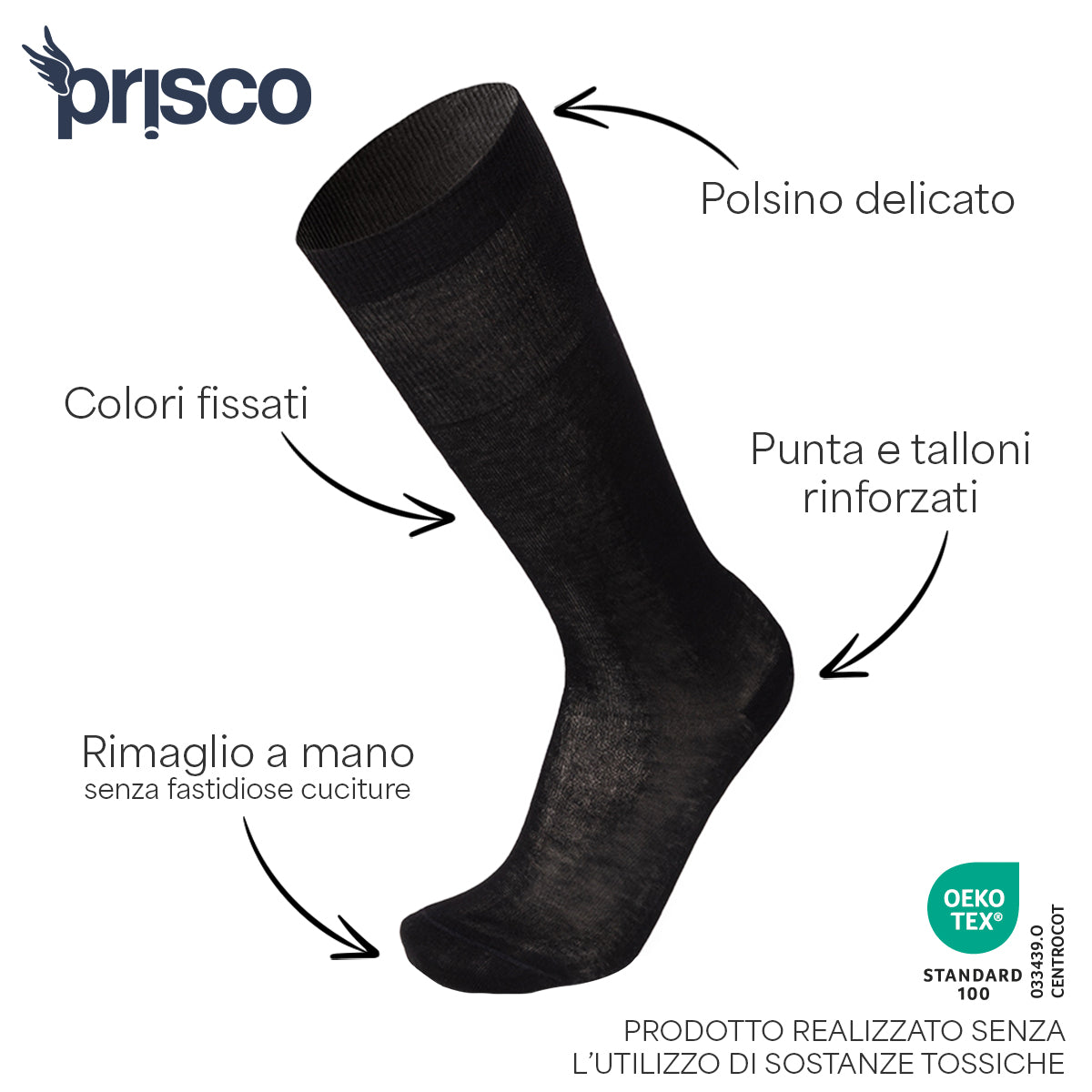 Calza Lunga Rasata in Filo di Scozia per Uomo | Tinta Unita | Confezione da 6 paia | 1000 L