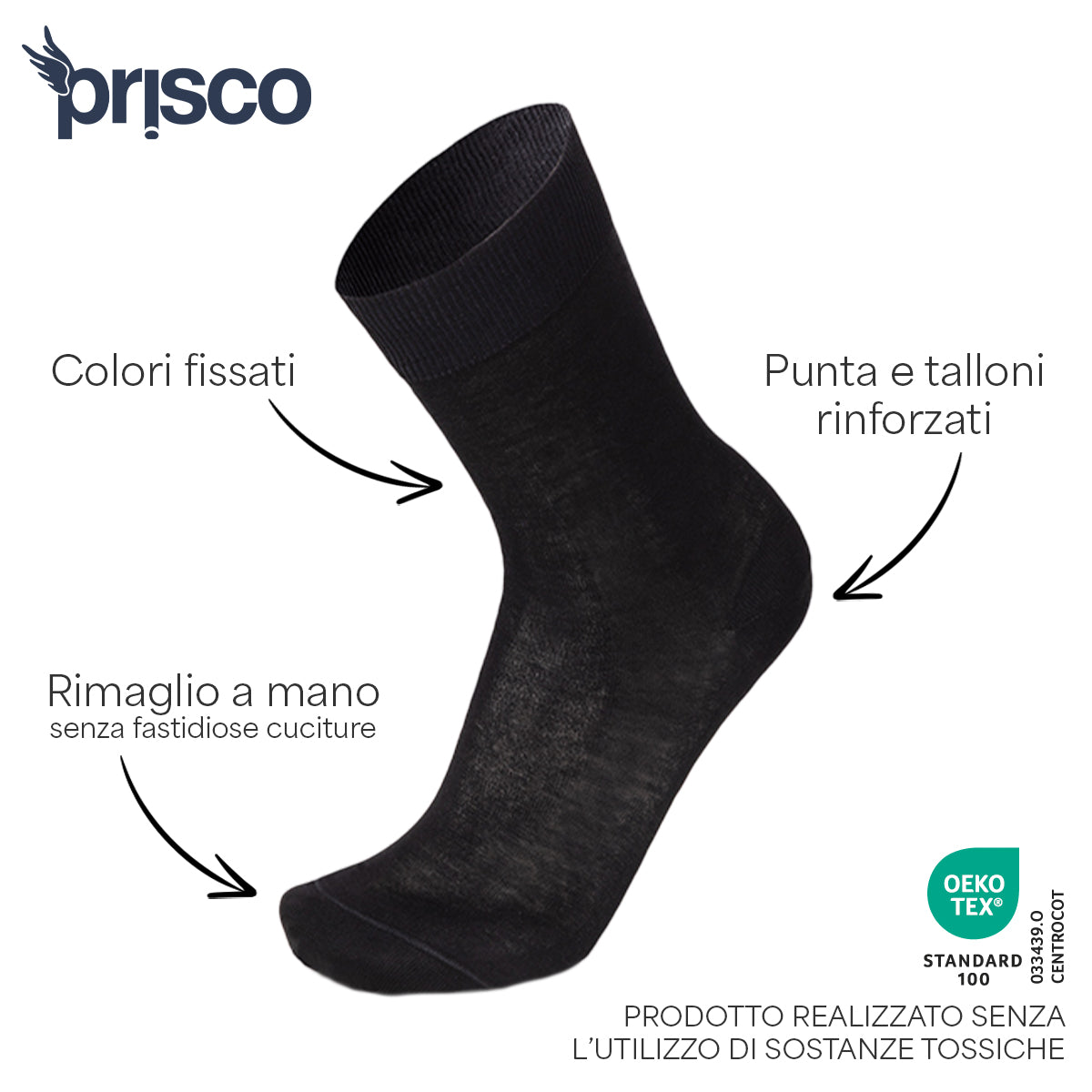 Calza Corta Rasata in Filo di Scozia per Uomo | Tinta Unita | Confezione da 6 Paia | 1000 C