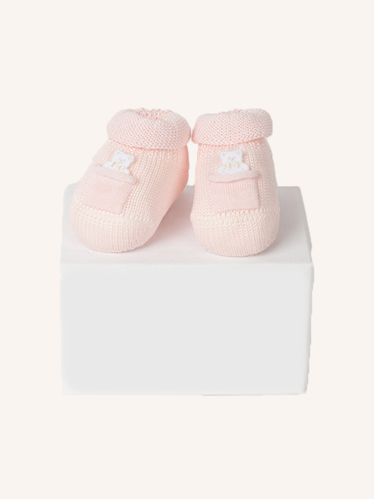 Slipper in Cotton with Pocket and Teddy Bear for Newborn | Solid Color | Pack of 1 Pair | 41621