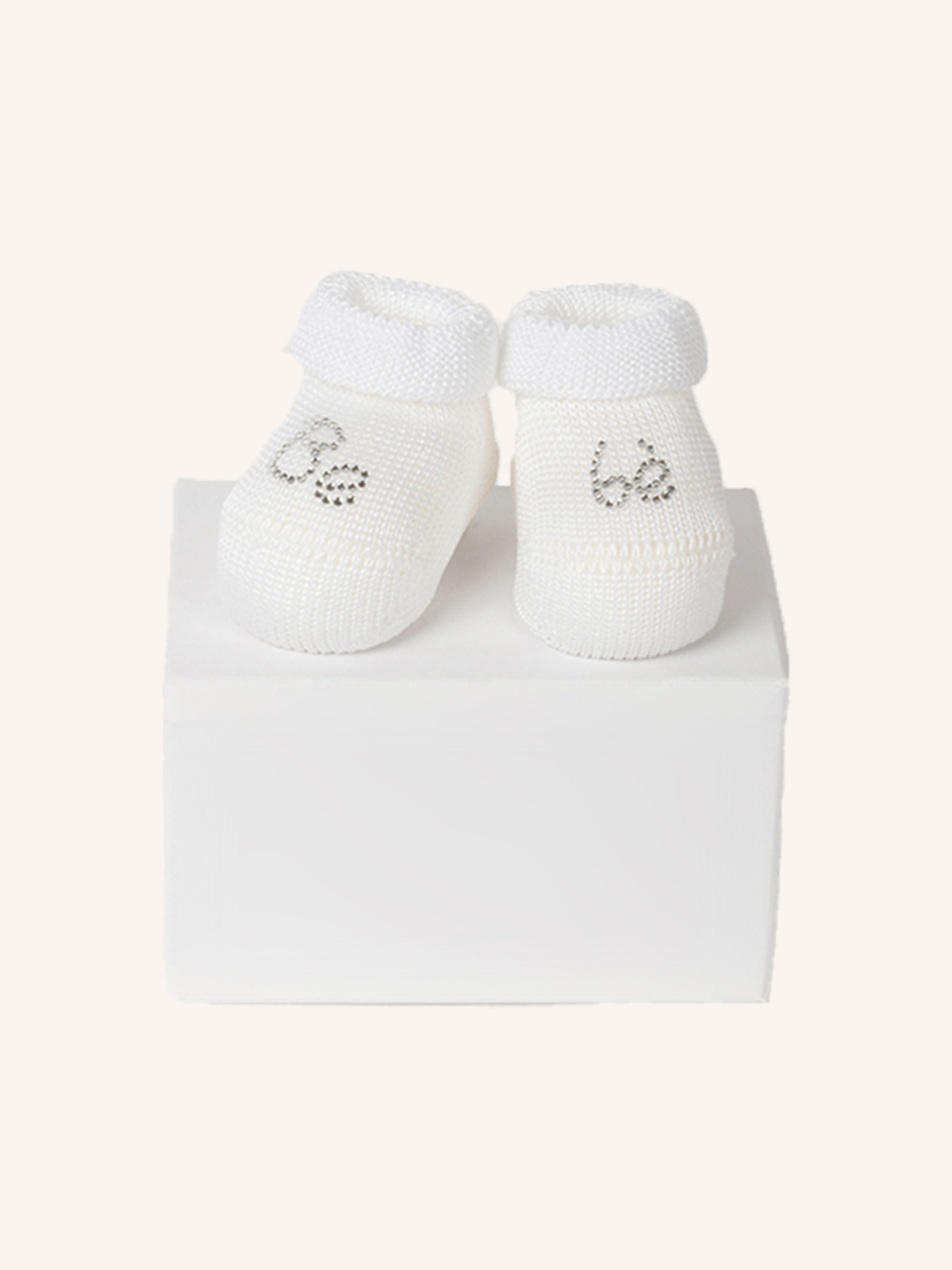 Babbuccia in Cotone con Scritta Bebè in Strass per Neonato | Tinta Unita | Confezione da 1 Paio | 41930