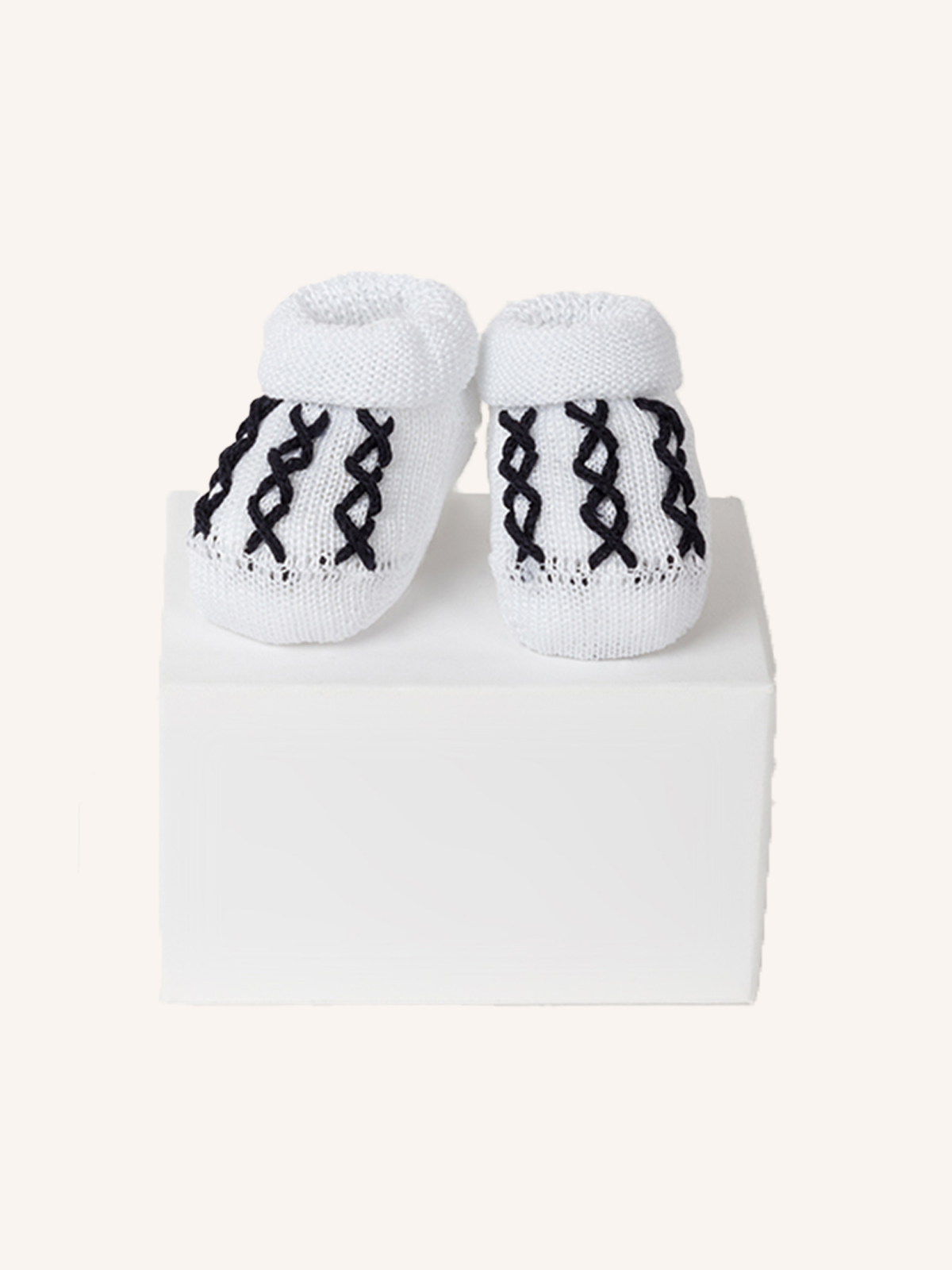 Slipper in Cotton with X Embroidery for Newborn | Solid Color | Pack of 1 Pair | 42344