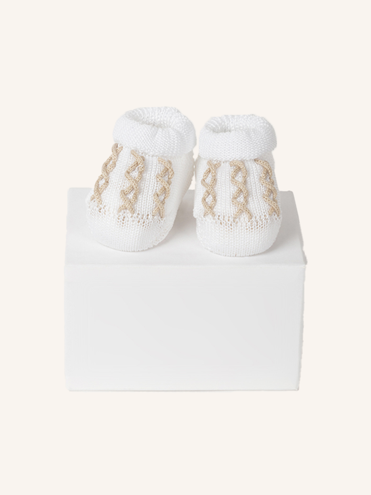 Babbuccia in Cotone con Ricamo per Neonato | Tinta Unita | Confezione da 1 Paio | 42344