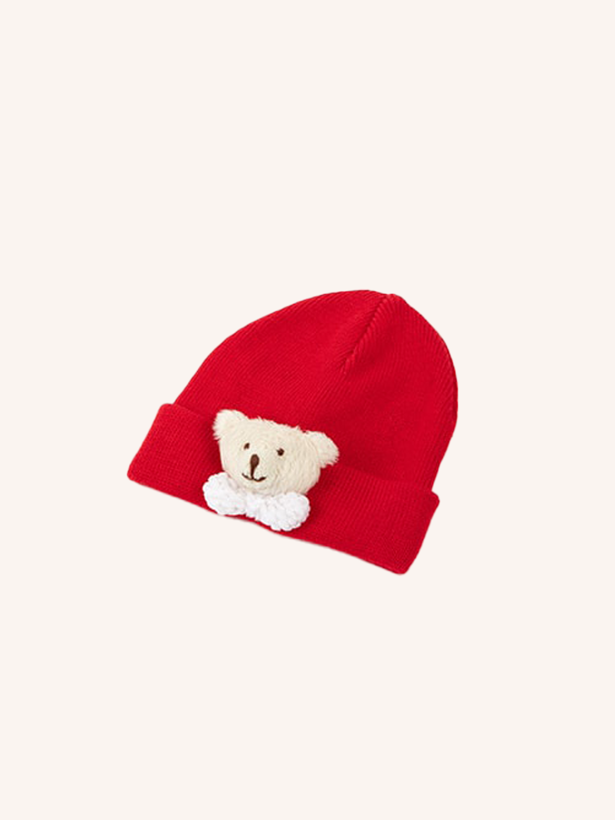 Beanie with Christmas Teddy Bear | Solid Color | Single Pack | 42477