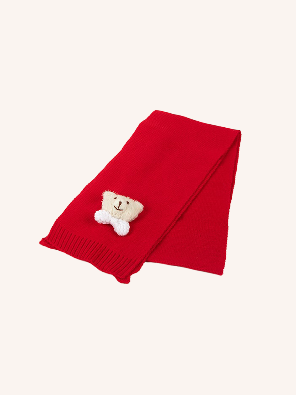 Sciarpa con Orsetto Natalizio in Cotone per Neonato | Tinta Unita | Confezione Singola | 42477S