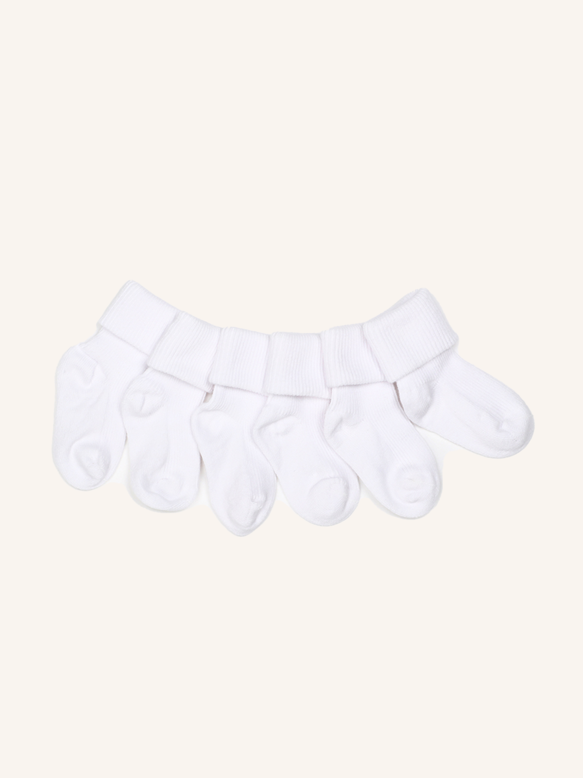 Calzino Corto con Risvolto in Cotone per Neonato | Tinta Unita | Confezione da 6 Paia | Bio N1