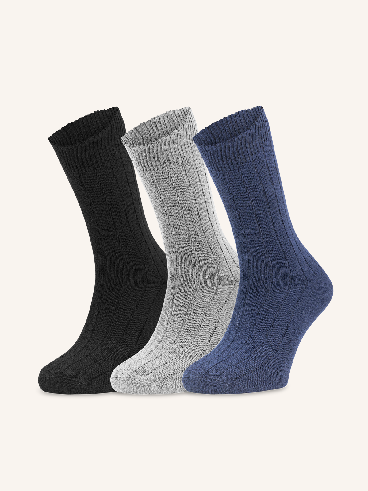 Calza Corta a costa in Angora Cotone e Viscosa per Uomo | Tinta Unita | Confezione da 3 Paia | Blond C