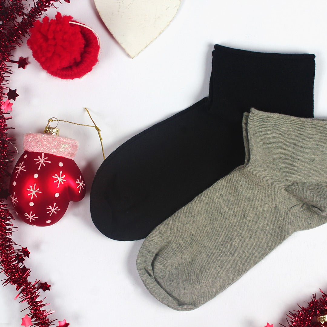 Short Socks in Cashmere and Viscose for Women | Plain Color | Pack of 3 Pairs | Ultra DC