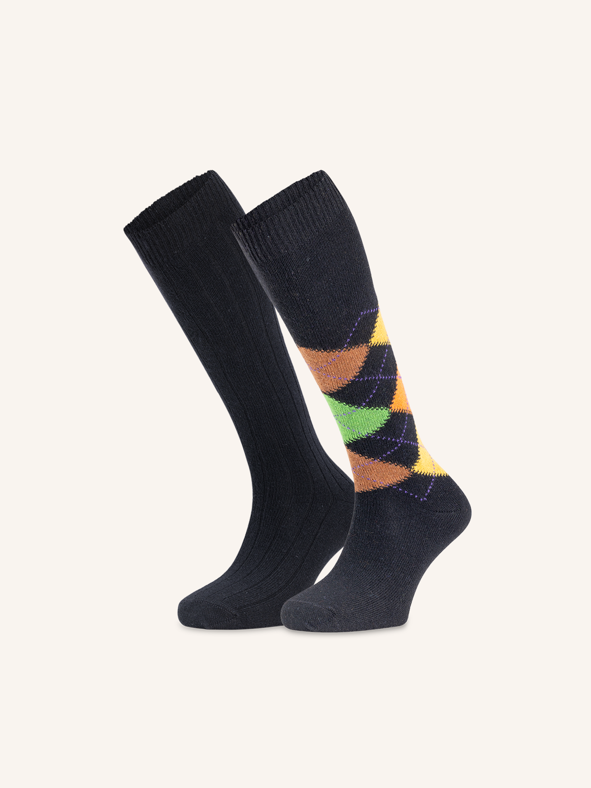 Calza Lunga in Lana Cashmere per Uomo | Fantasia | Confezione da 2 paia | Daiquiri L