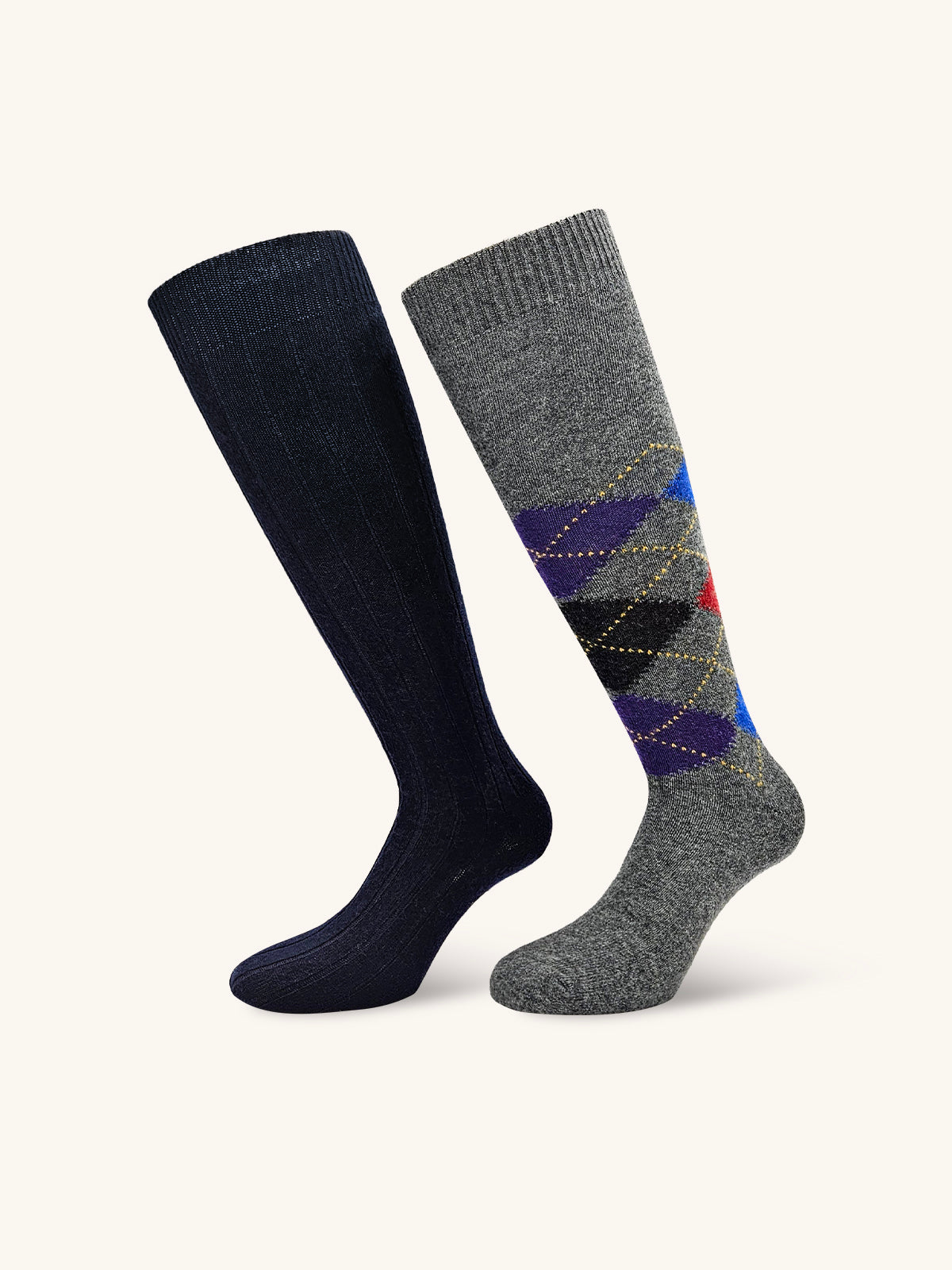 Calza Lunga in Lana Cashmere per Uomo | Fantasia | Confezione da 2 paia | Daiquiri L