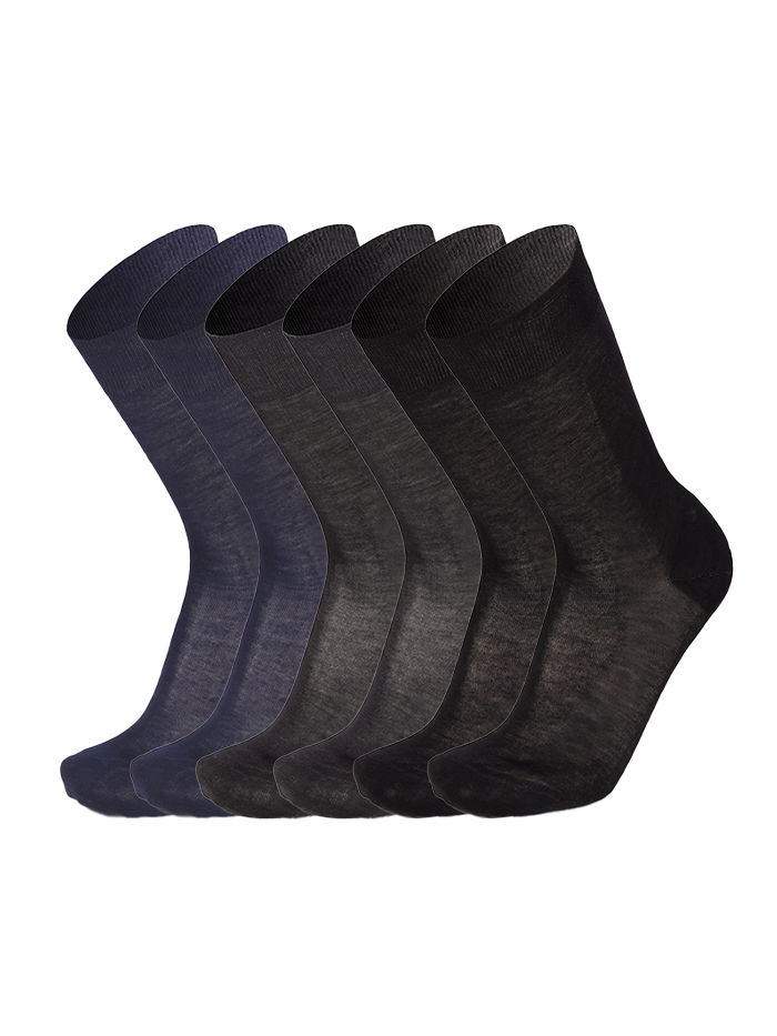 Short Sock in Lisle for Men | Plain Color | Pack of 6 Pairs | Short Shaved Prince