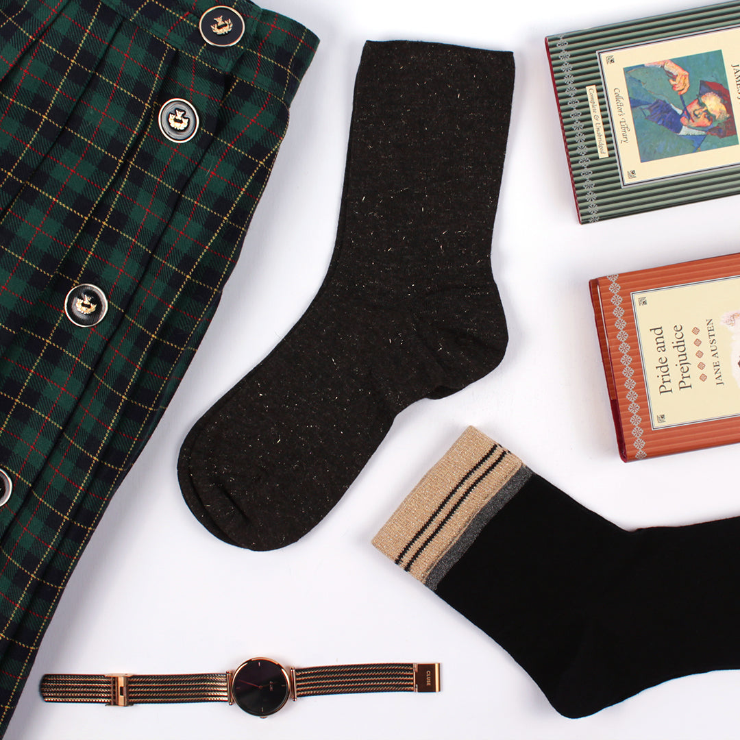 Calza Corta in Viscosa con Lurex per Donna | Fantasia | Confezione da 3 Paia | Star