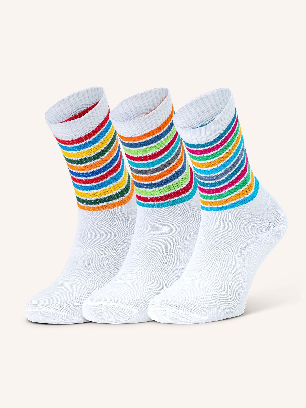 Calza Corta "Tennis" in Cotone per Uomo | Fantasia | Confezione da 3 Paia | Stripe U