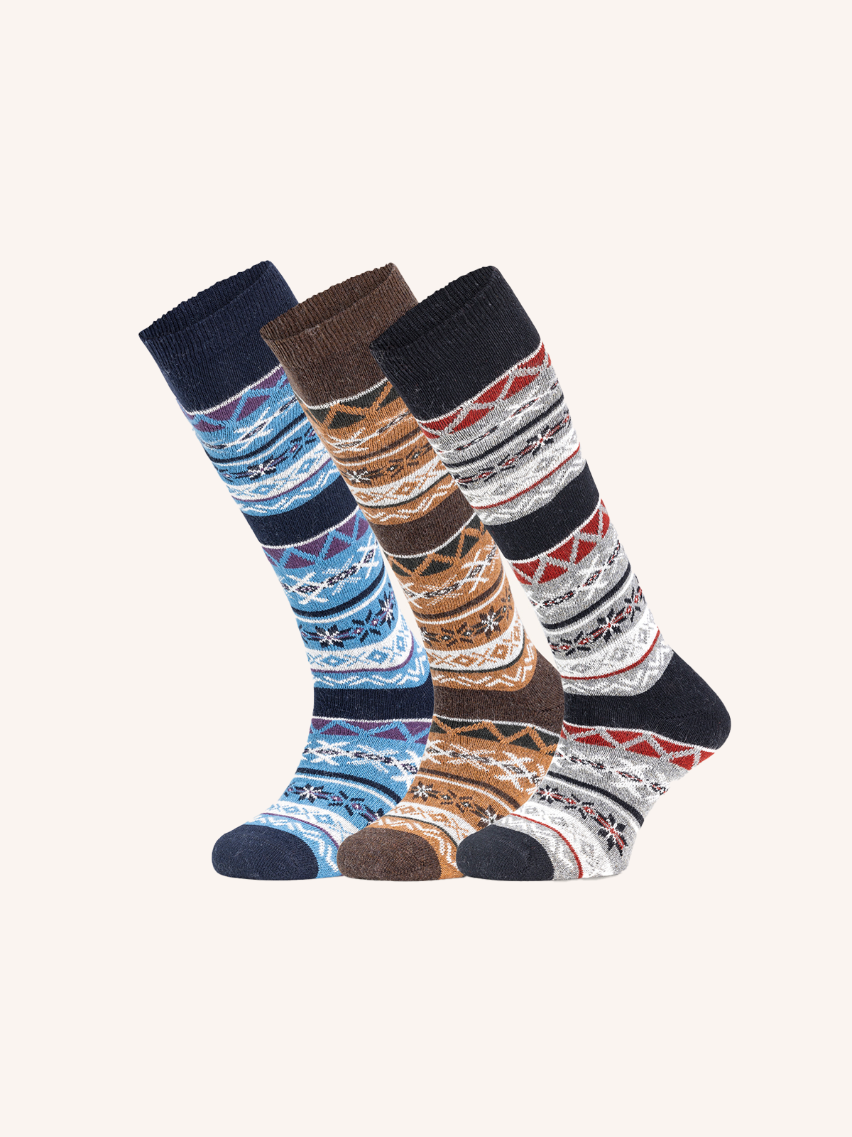 Long Cotton & Angora Socks for Men | Fantasy | Pack of 3 pairs | Alpiez L