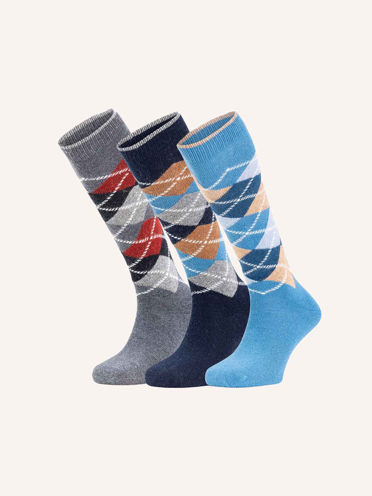 Long Cotton & Angora Socks for Men | Fantasy | Pack of 3 pairs | Alpiez L
