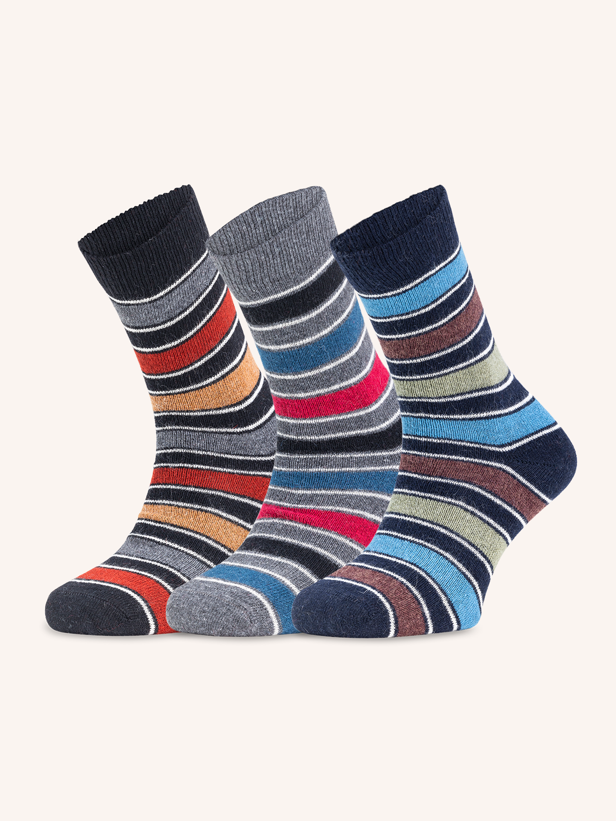 Short Cotton &amp; Angora Socks for Men | Fantasy | Pack of 3 pairs | Alpiez C