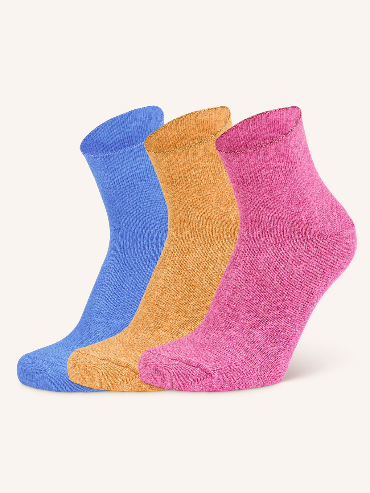 Calza Corta in Angora Cotone e Viscosa per Donna | Tinta Unita | Confezione da 3 Paia | Ancot