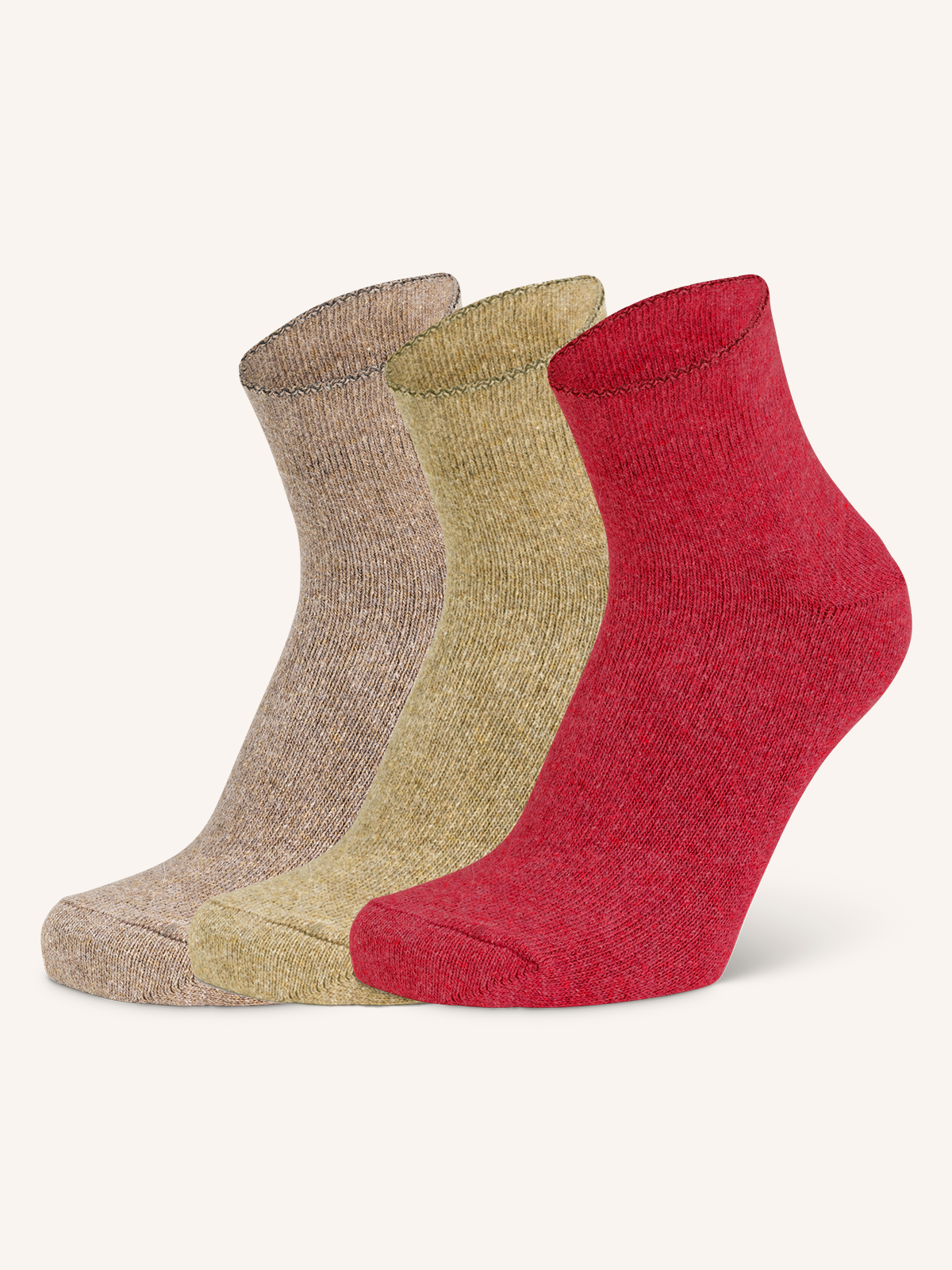 Short Socks in Angora, Cotton and Viscose for Women | Plain Color | Pack of 3 Pairs | Ancot