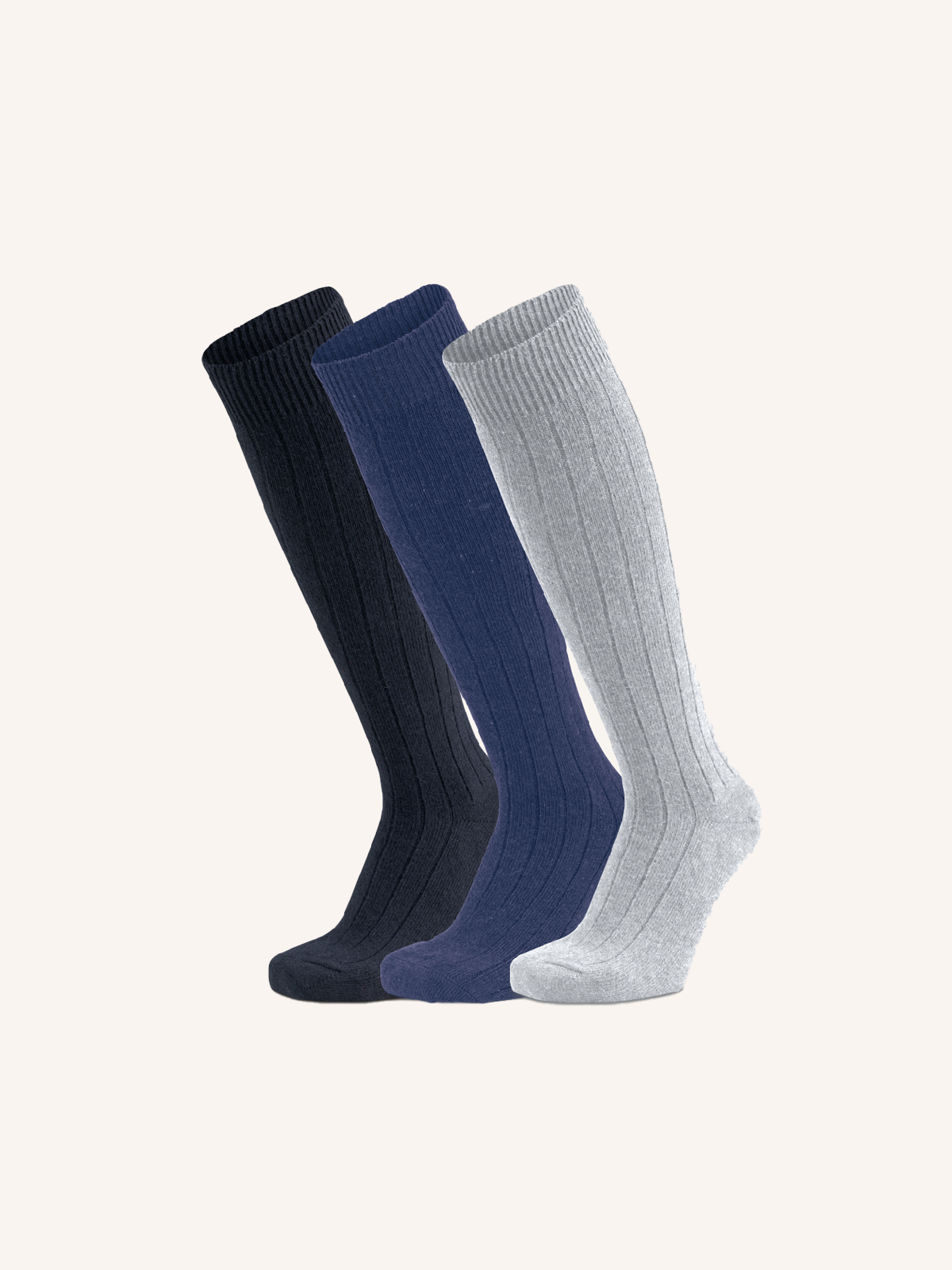 Long Socks in Angora, Cotton and Viscose for Women | Plain Color | Pack of 3 Pairs | Angor