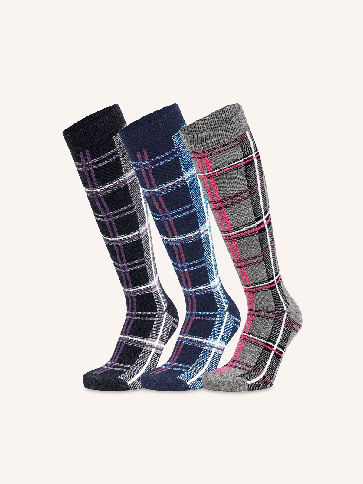 Calza Lunga in Cotone per Donna | Fantasia | Confezione da 3 paia | Artic