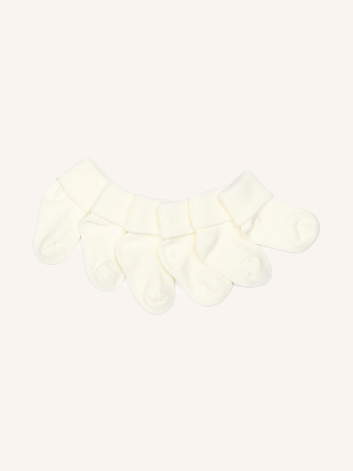 Calzino Corto con Risvolto in Cotone per Neonato | Tinta Unita | Confezione da 6 Paia | Bio N1