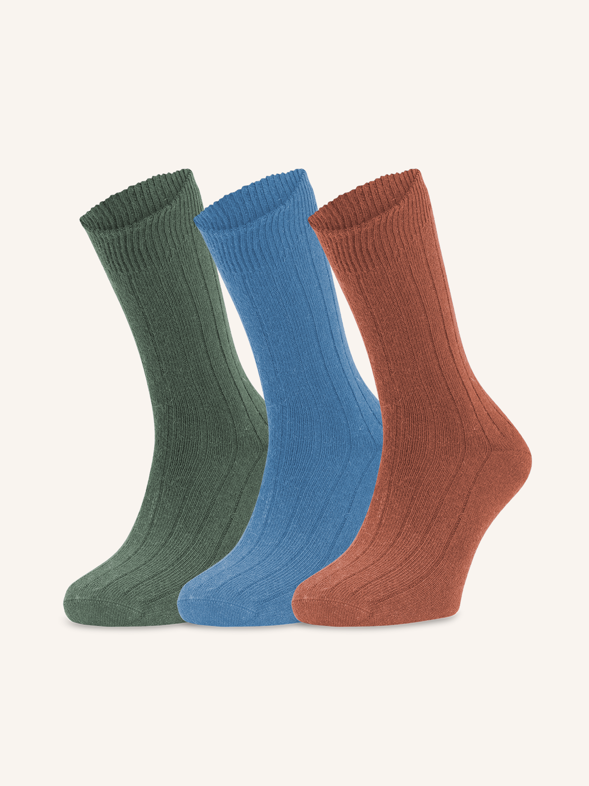 Calza Corta a costa in Angora Cotone e Viscosa per Uomo | Tinta Unita | Confezione da 3 Paia | Blond C