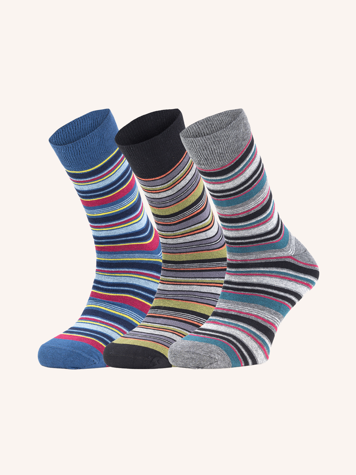 Short Combed Cotton Sock for Men | Fantasy | Pack of 3 pairs | Bruce C