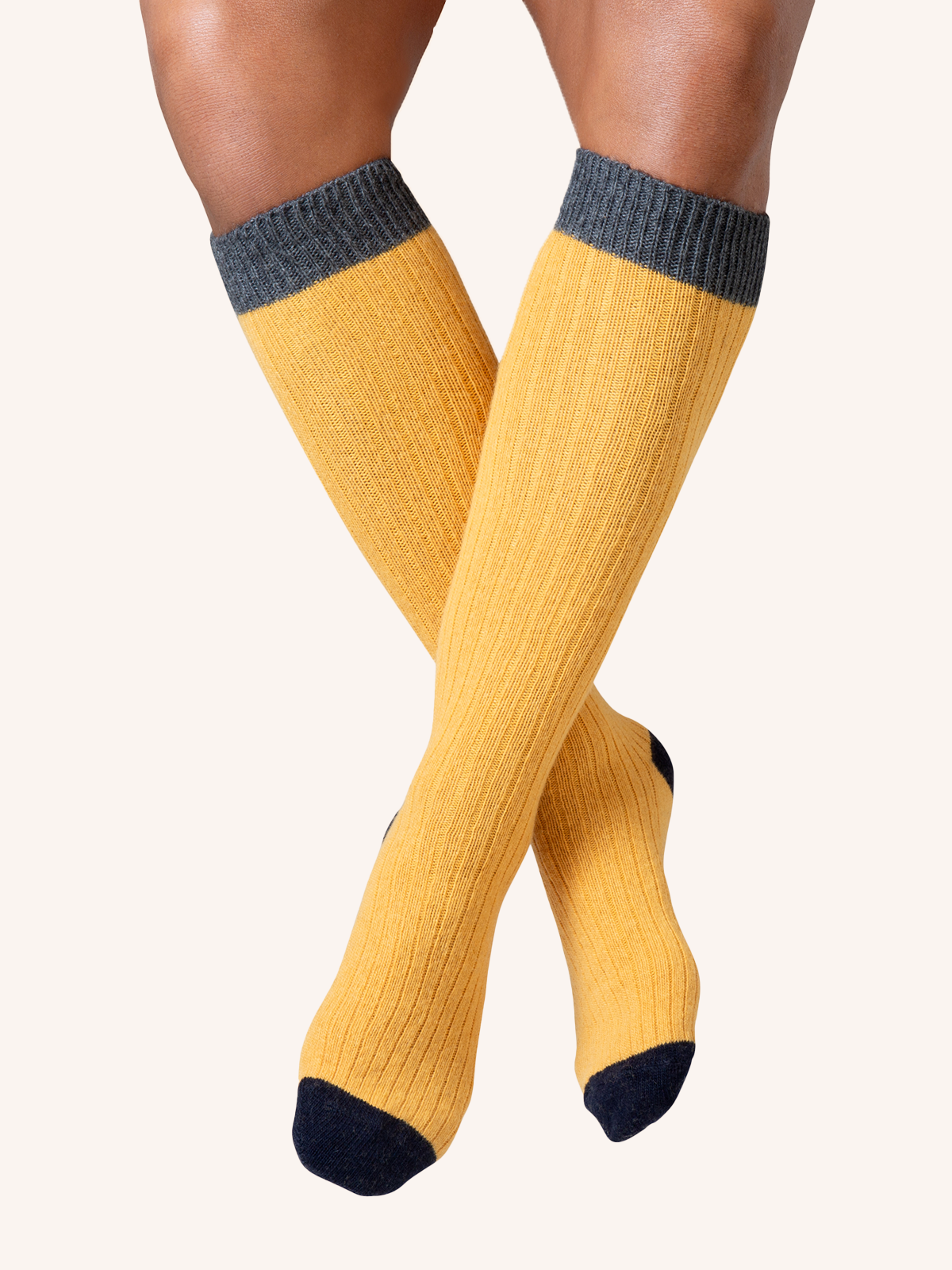 Long socks in Cashmere and Wool blend for Men | Plain Color | Pack of 3 Pairs | Cachelife UL