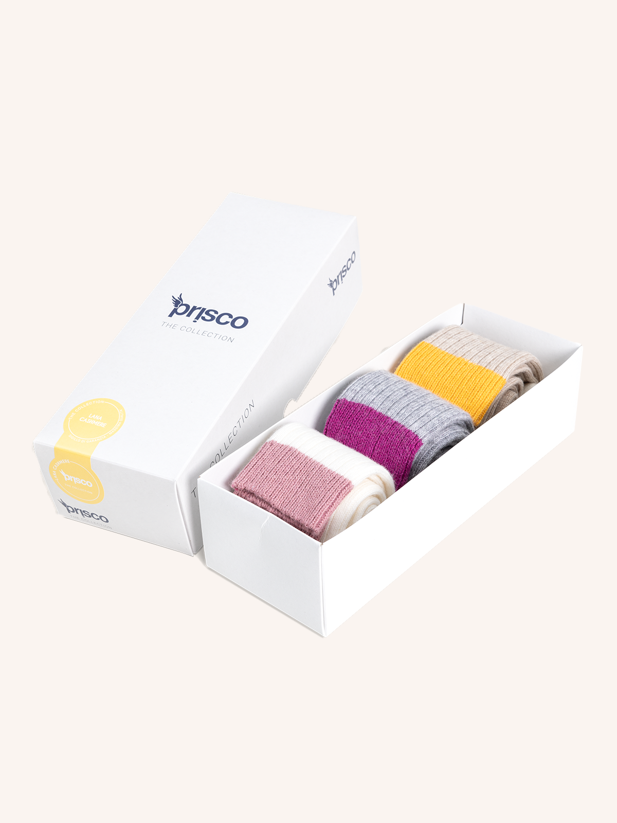 Calza Lunga a Coste in misto Cashmere e Lana per Donna | Tinta Unita | Confezione da 3 paia | Cachelife DL