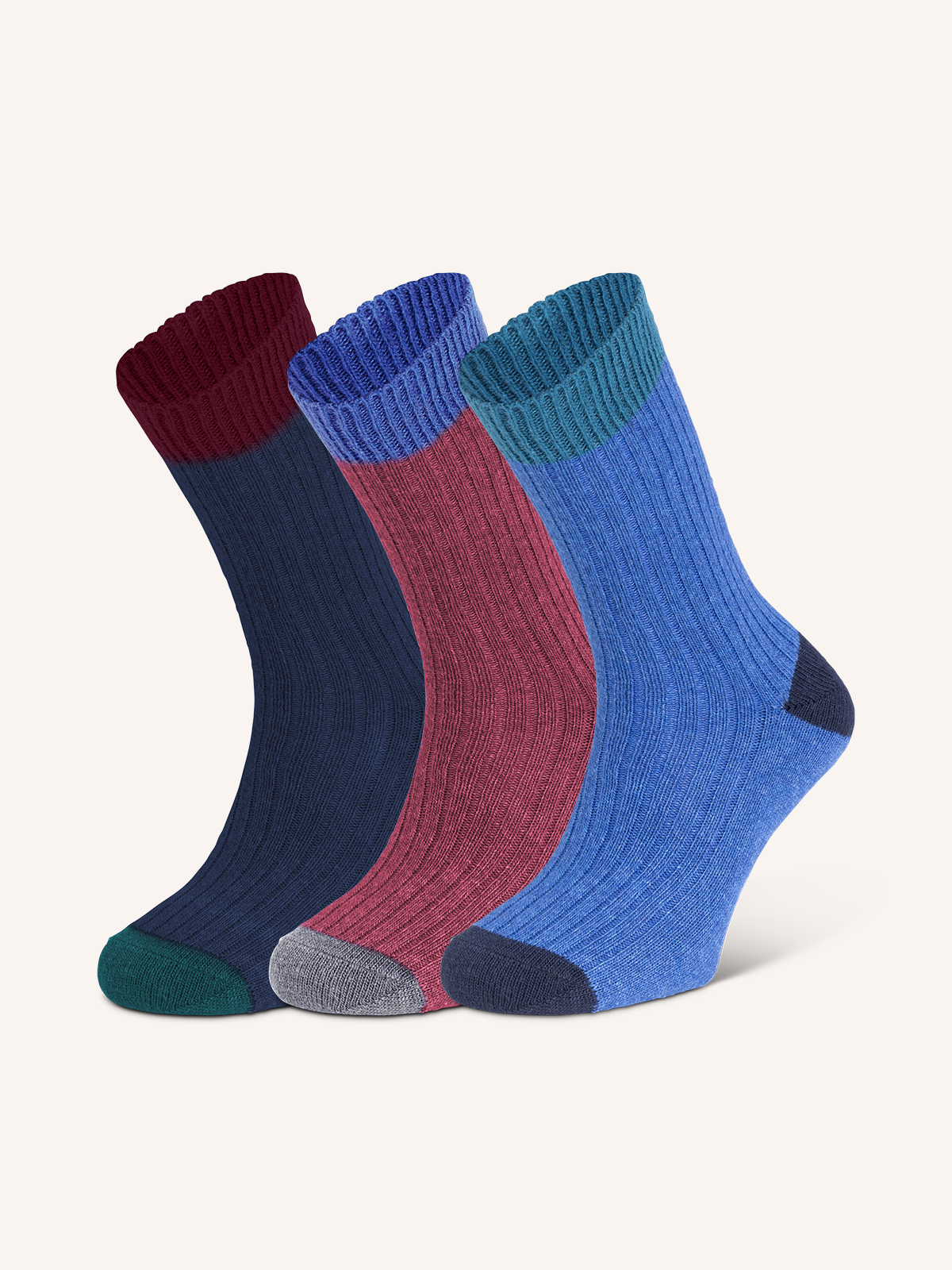 Short Cashmere Sock for Men | Plain Color | Pack of 3 Pairs | Cachelife UC