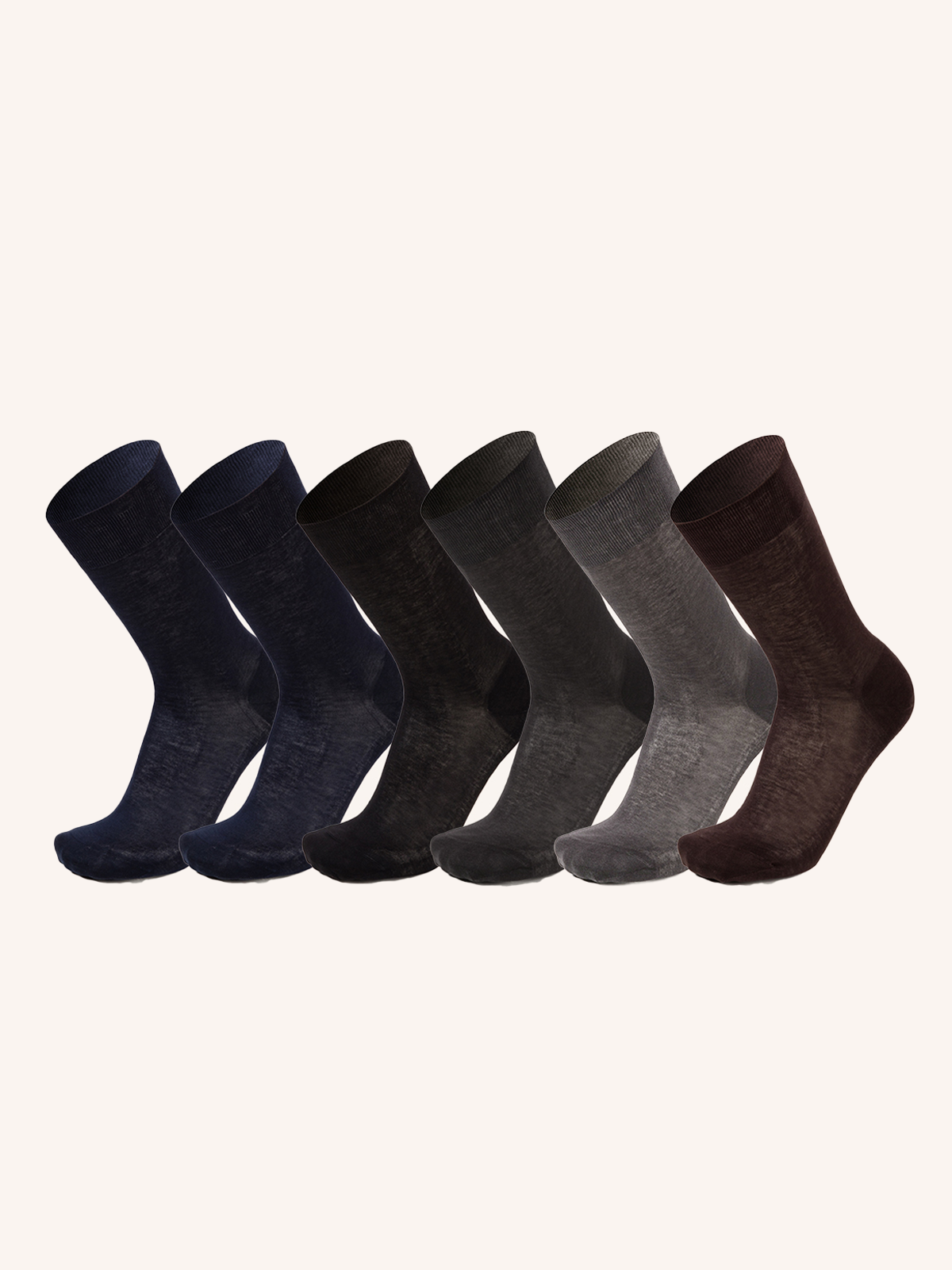 Calza Corta in Filo di Scozia Ultrasottile per Uomo | Tinta Unita | Confezione da 6 Paia | Chiffon C