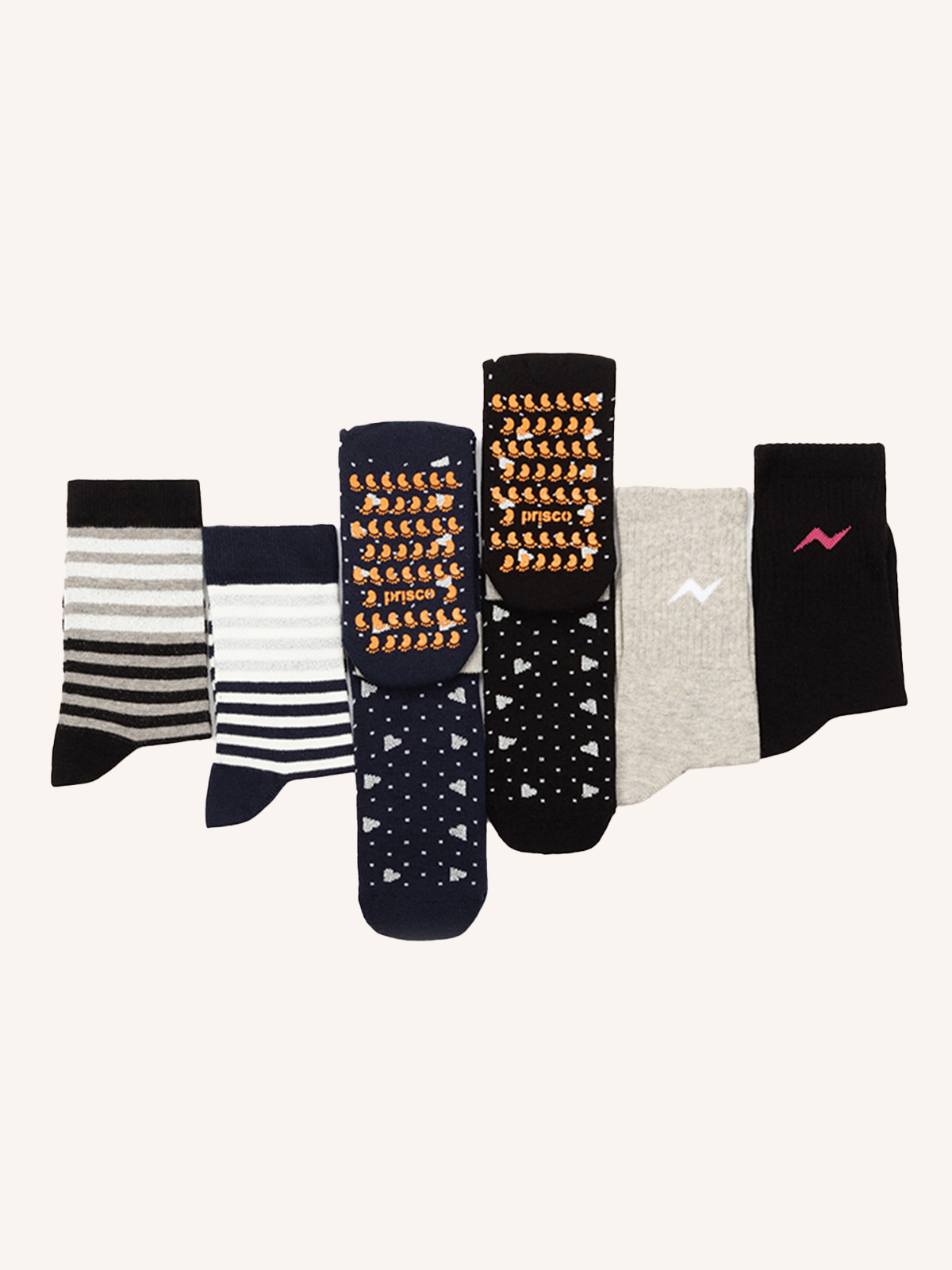 Kit Calze per Bambino (Antiscivolo, Corto, Spugna) | Fantasia | Confezione da 6 Paia | Day Kit