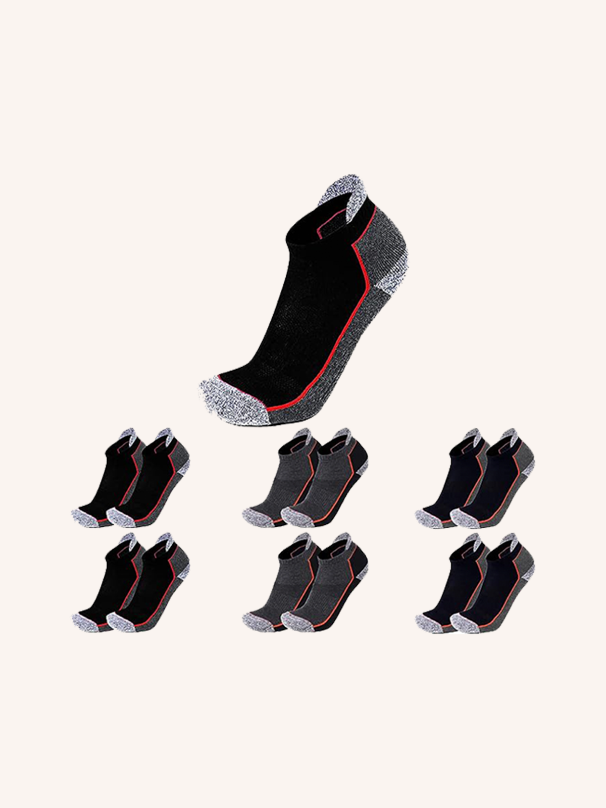 Calza Sneaker da Lavoro Unisex | Tinta Unita | Confezione da 6 Paia | JOB 02