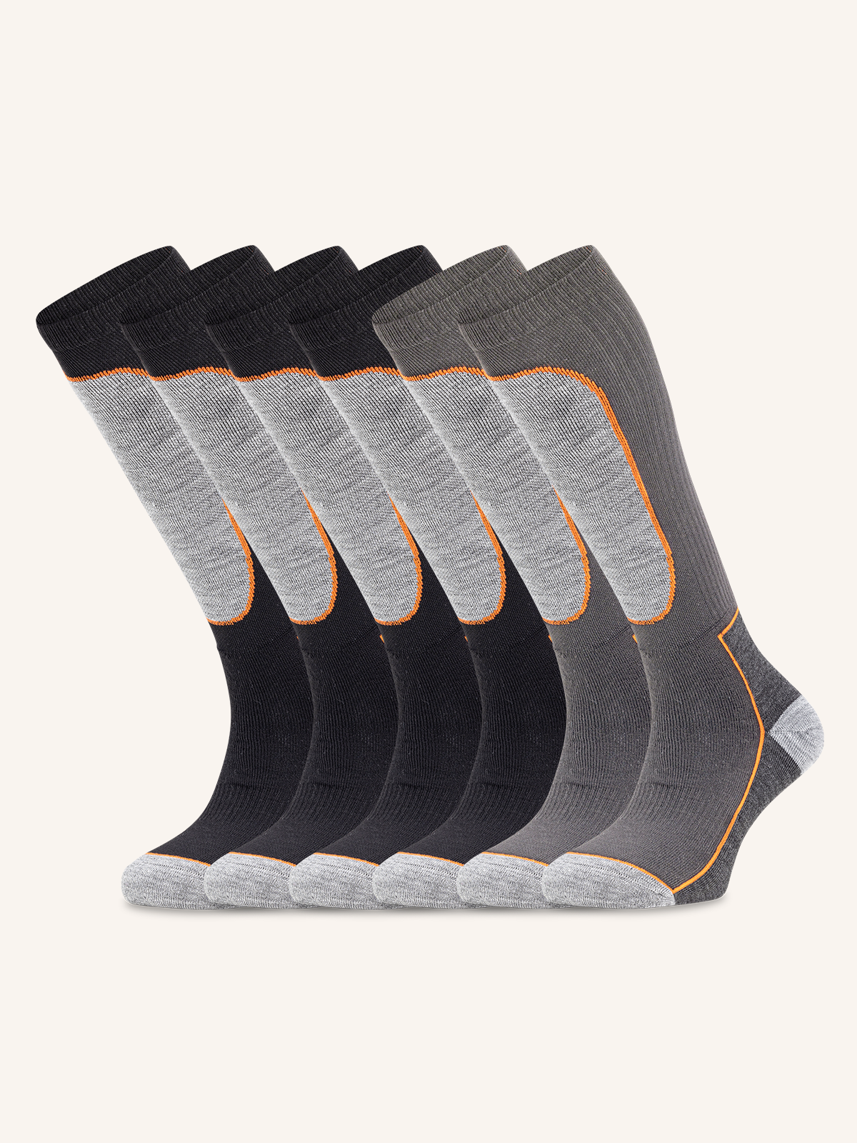 Calza Lunga Termica Da Lavoro in Materiale Resistente Unisex | Tinta Unita | Confezione da 6 Paia | JOB 15