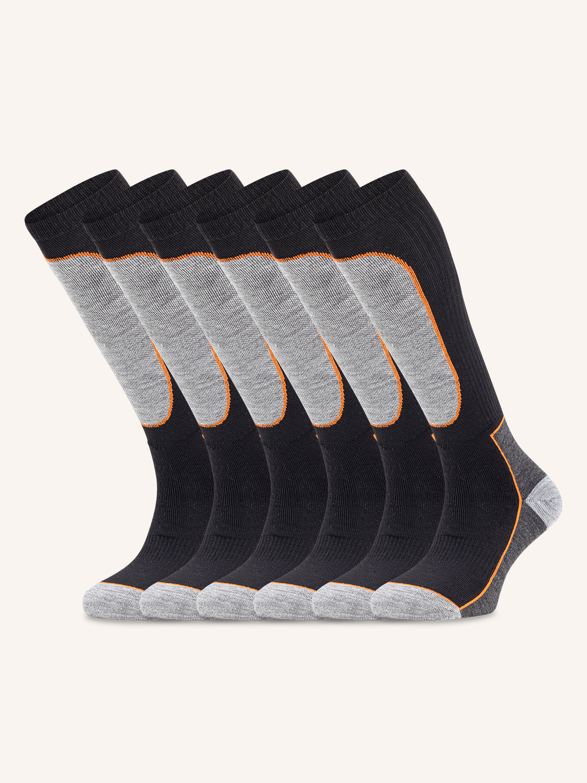 Long Thermal Sock in Resistant Material for Work | Plain Color | Pack of 6 Pairs | JOB 15