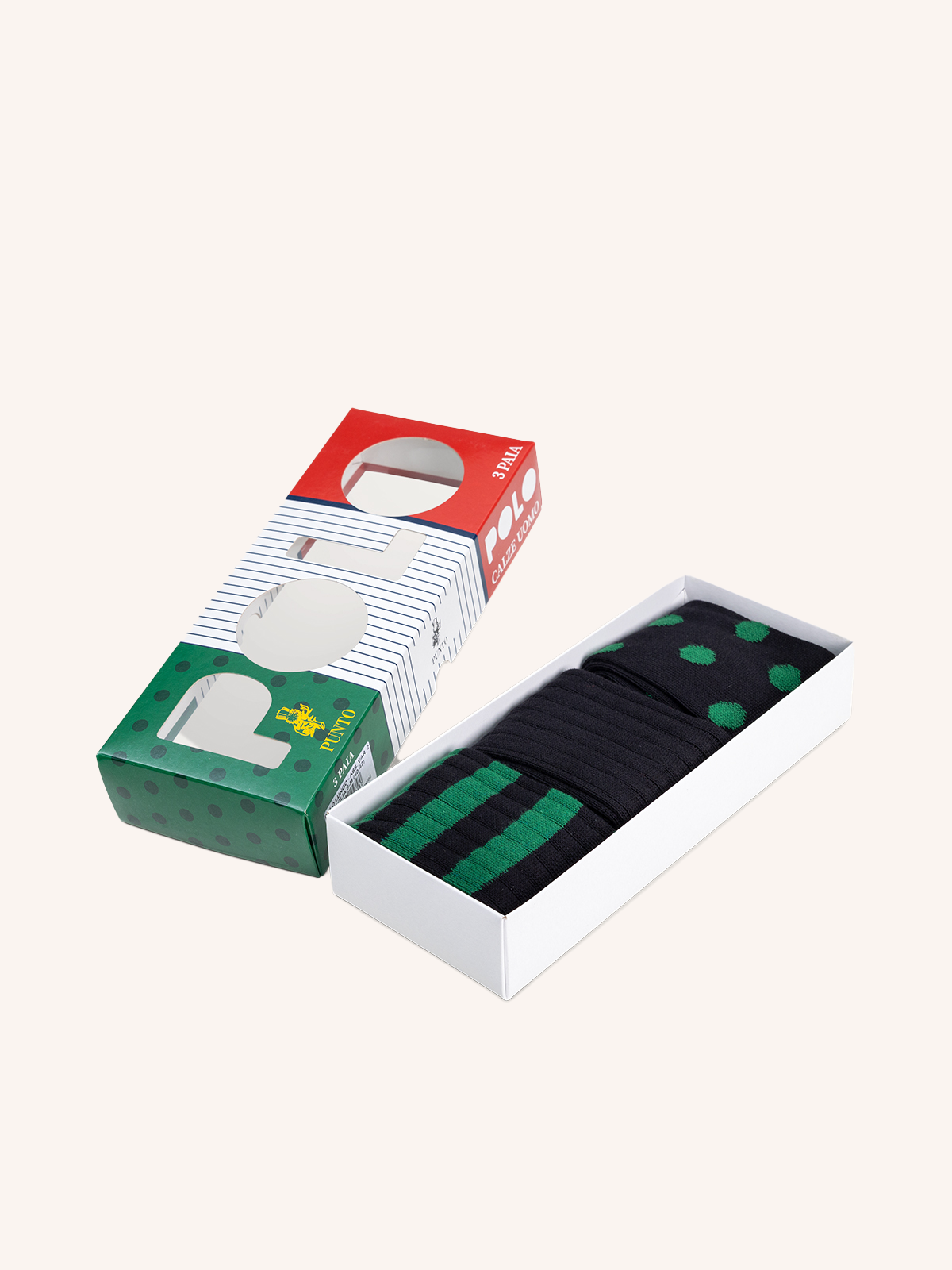 Calza Lunga in Caldo Cotone per Uomo | Fantasia | Confezione da 3 paia | Polo L