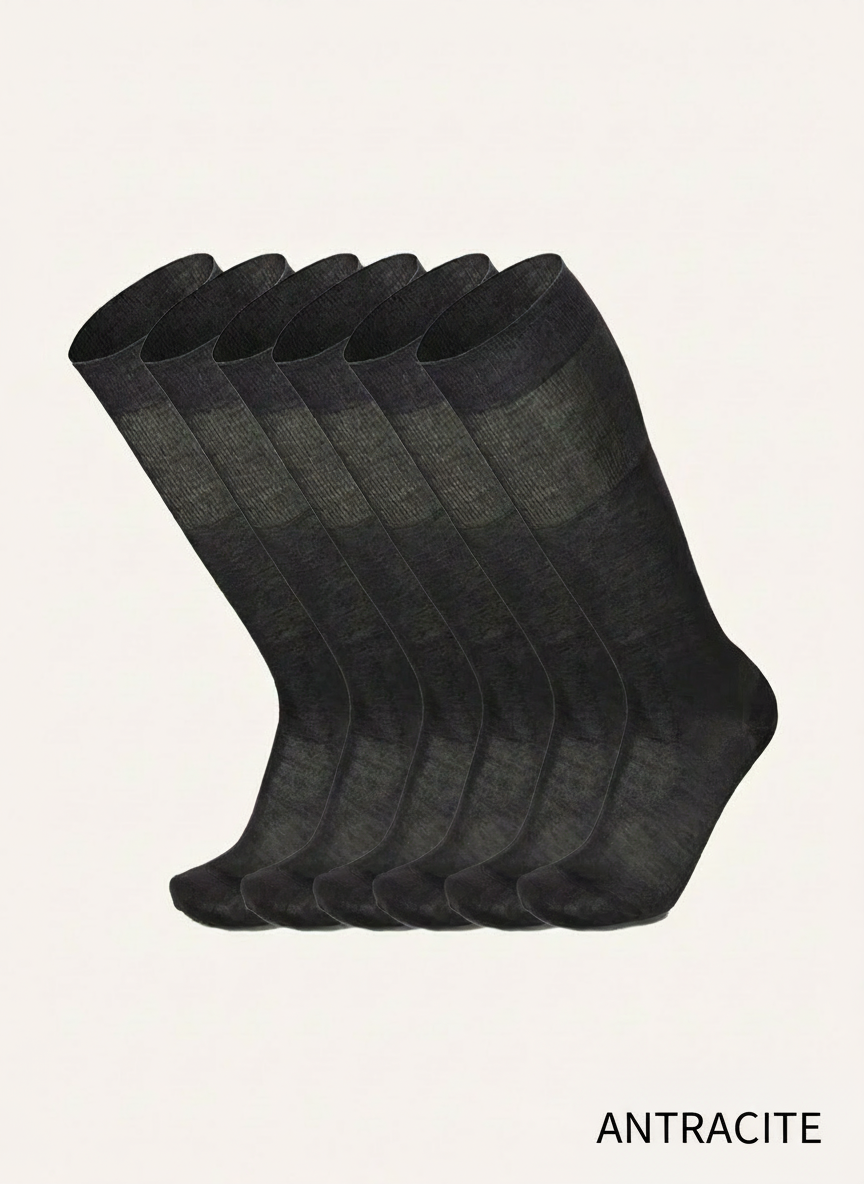 Calza Lunga Rasata per Uomo | Tinta Unita | Confezione da 6 Paia | Warm Cotton Climatic L