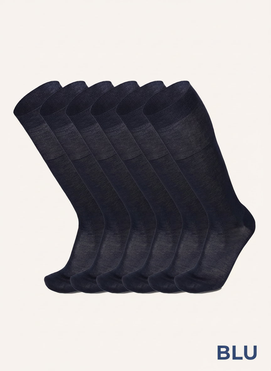 Calza Lunga Rasata per Uomo | Tinta Unita | Confezione da 6 Paia | Warm Cotton Climatic L