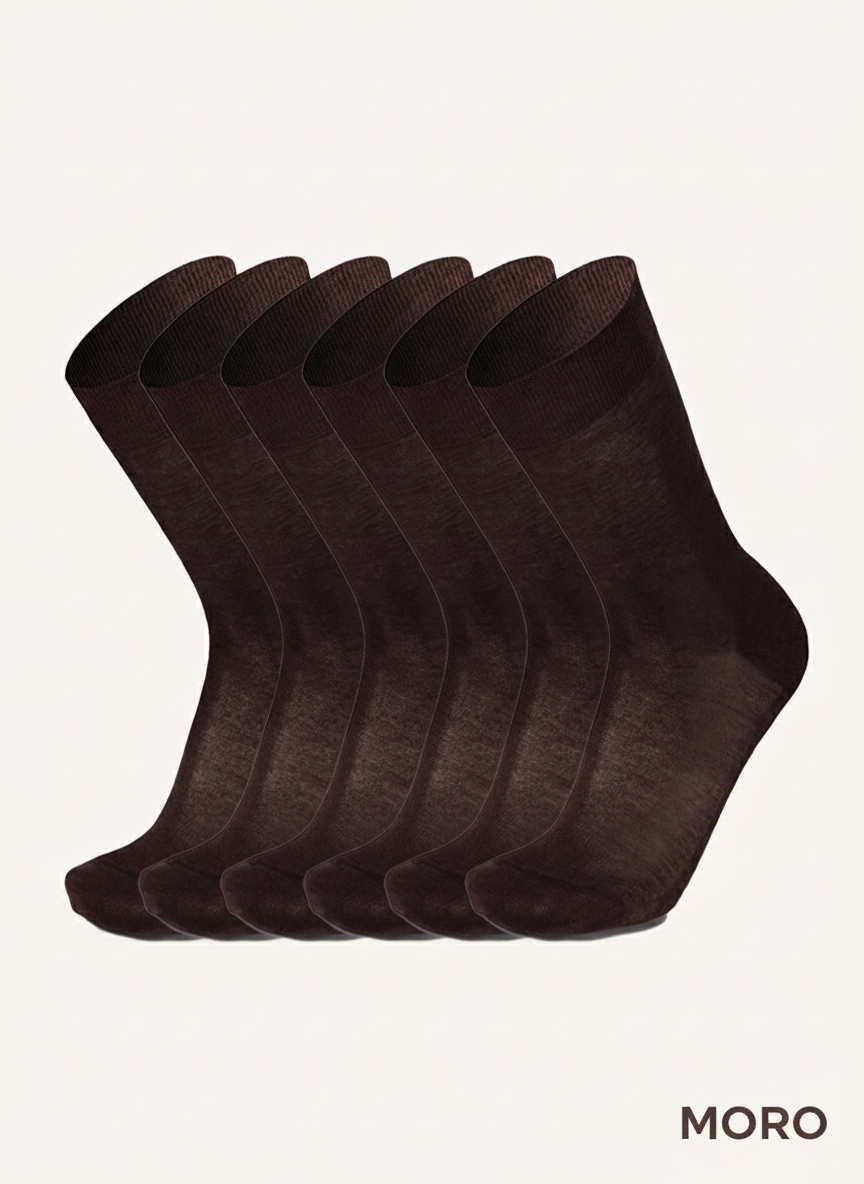 Calza Corta Rasata in 100% Filo di Scozia doppia resistenza per Uomo | Tinta Unita | Confezione da 6 Paia | Principe Rc