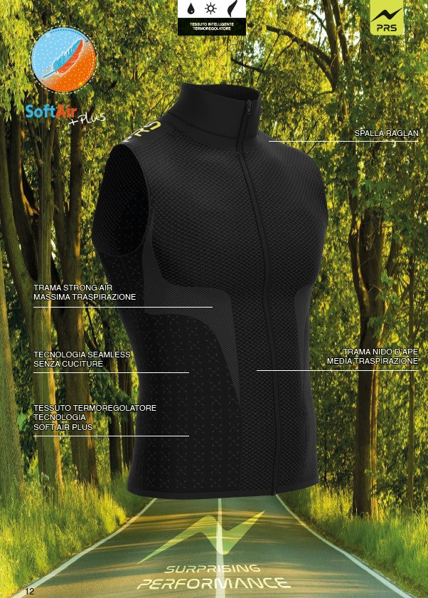 Gilet Full Zip per Uomo da Running | Confezione Singola | PRS PRO 302