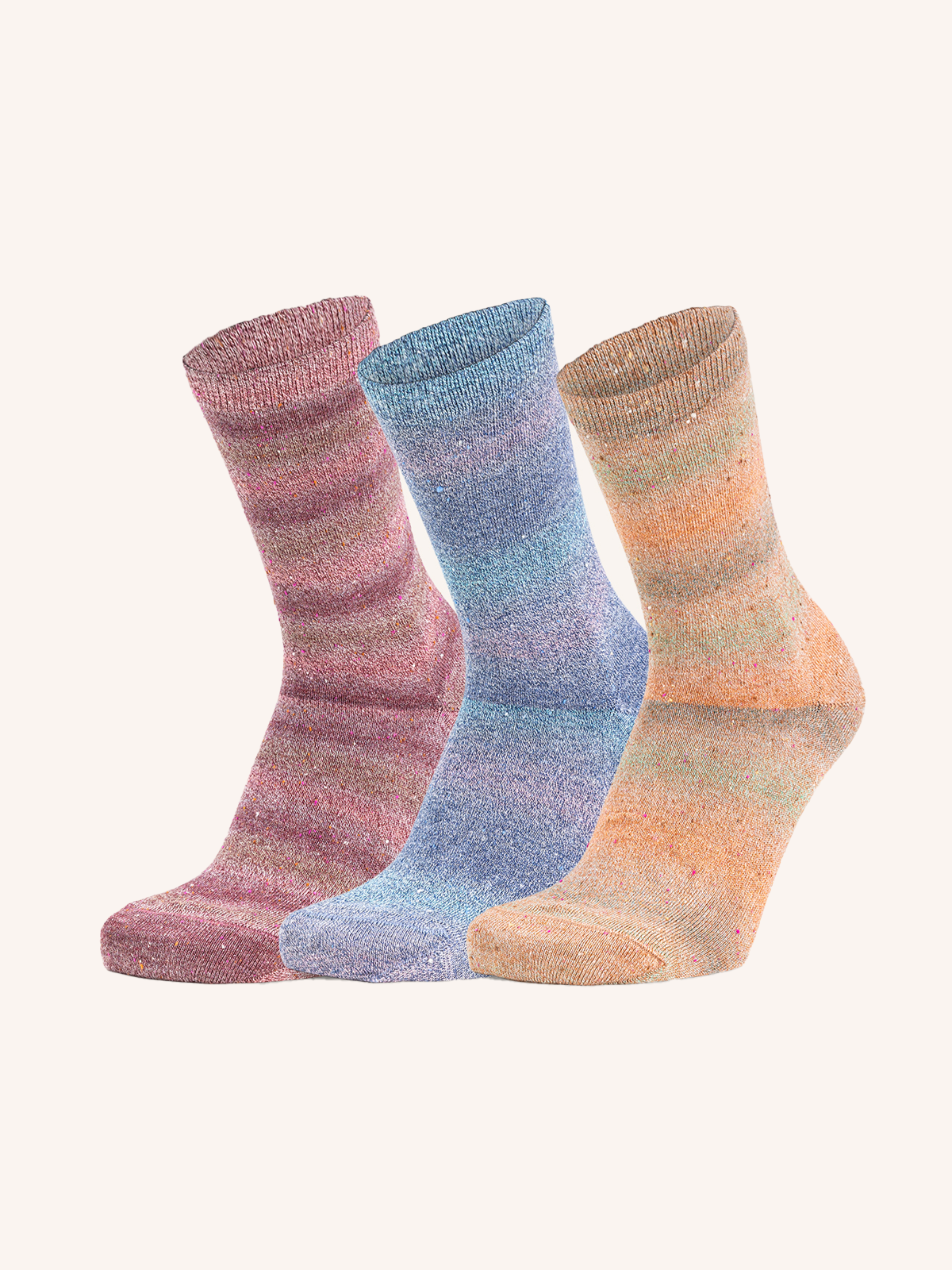Short socks in Viscose and Cotton blend for Women | Fantasy | Pack of 3 pairs | Tweed