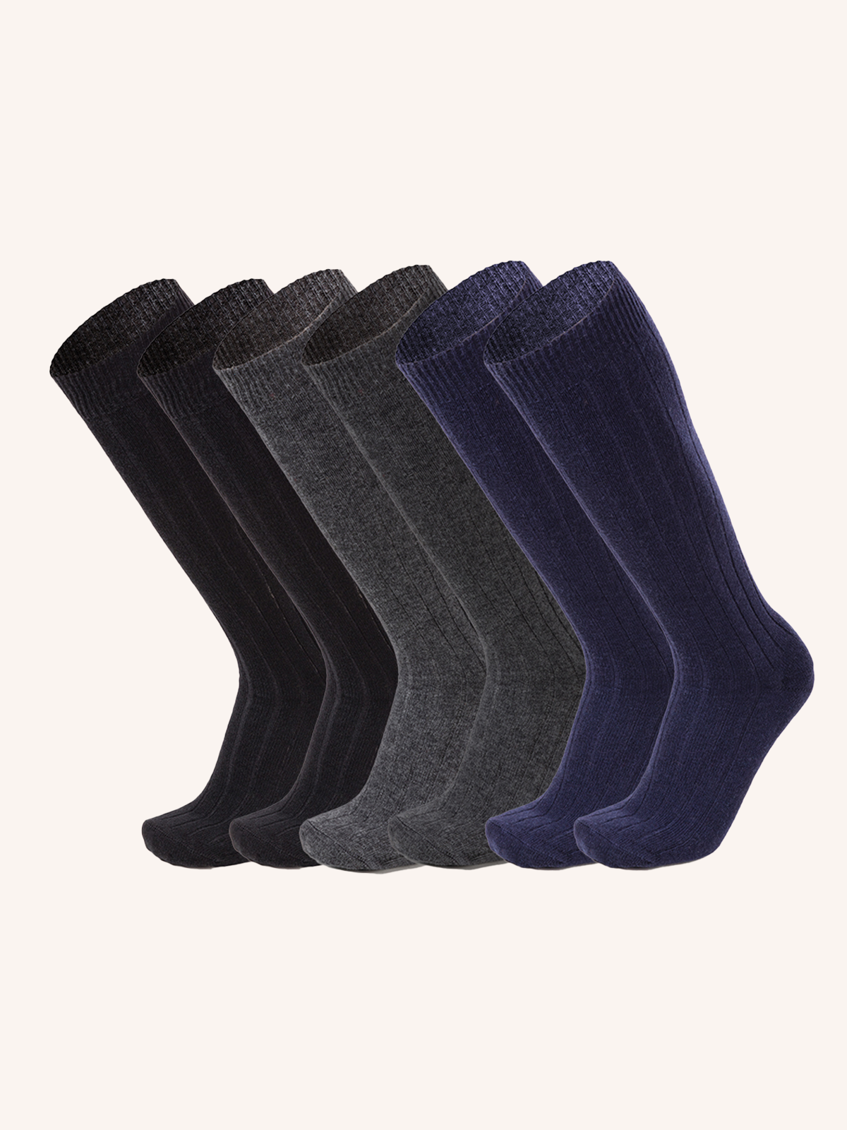 Long Wool Socks for Men | Plain Color | Pack of 6 pairs | Woolife UL