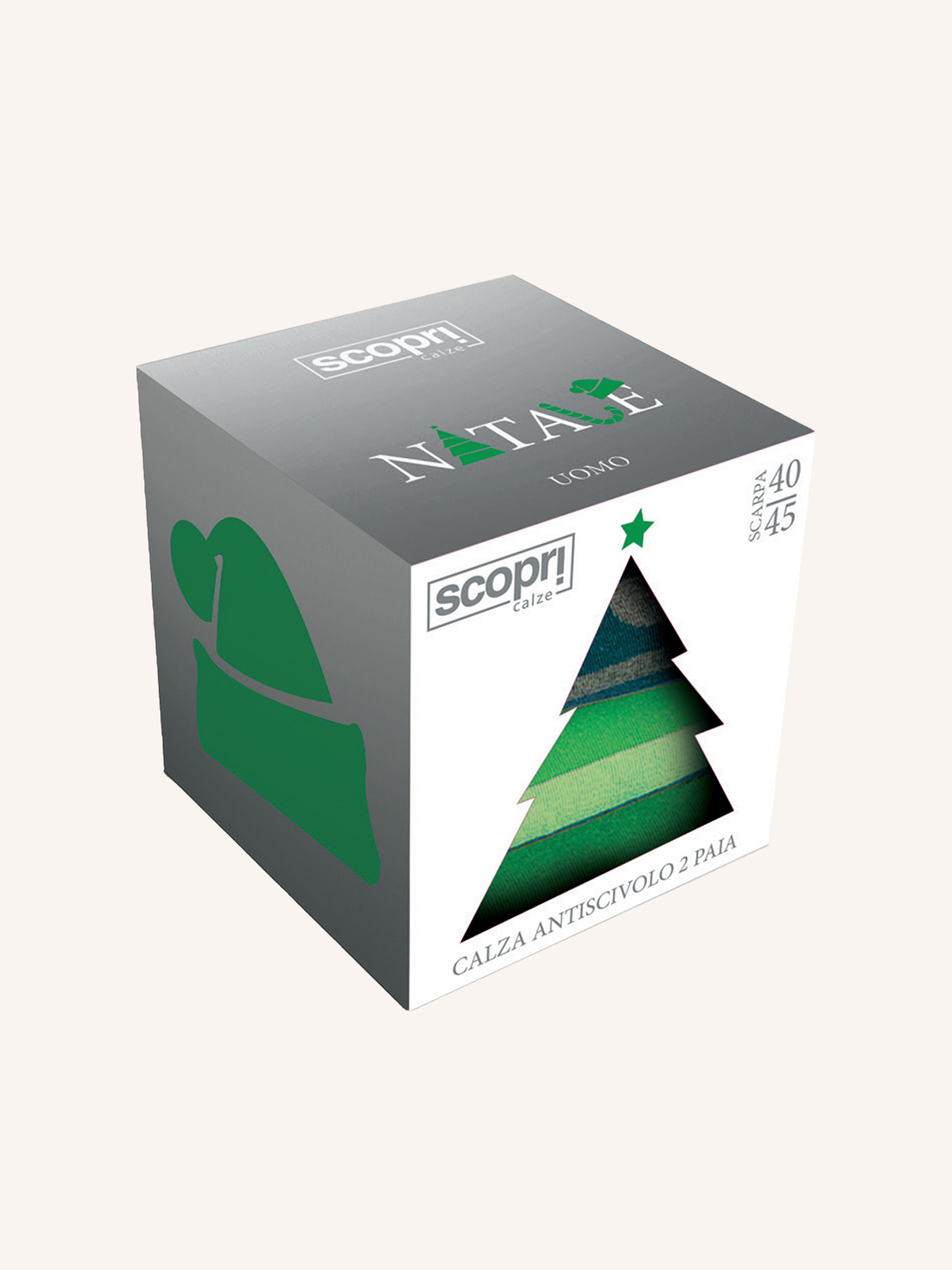 Calza Corta Antiscivolo in Cotone per Uomo | Fantasia Natalizia | Confezione da 2 paia | Xmas UA