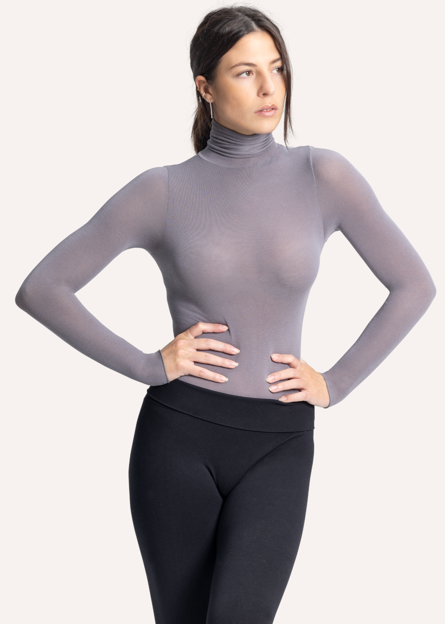 Body Dolcevita a Manica Lunga da Donna in Modal Ultralight con Cashmere | Tecnologia Seamless senza cuciture | Tinta Unita | Confezione Singola | CASHDVBODY