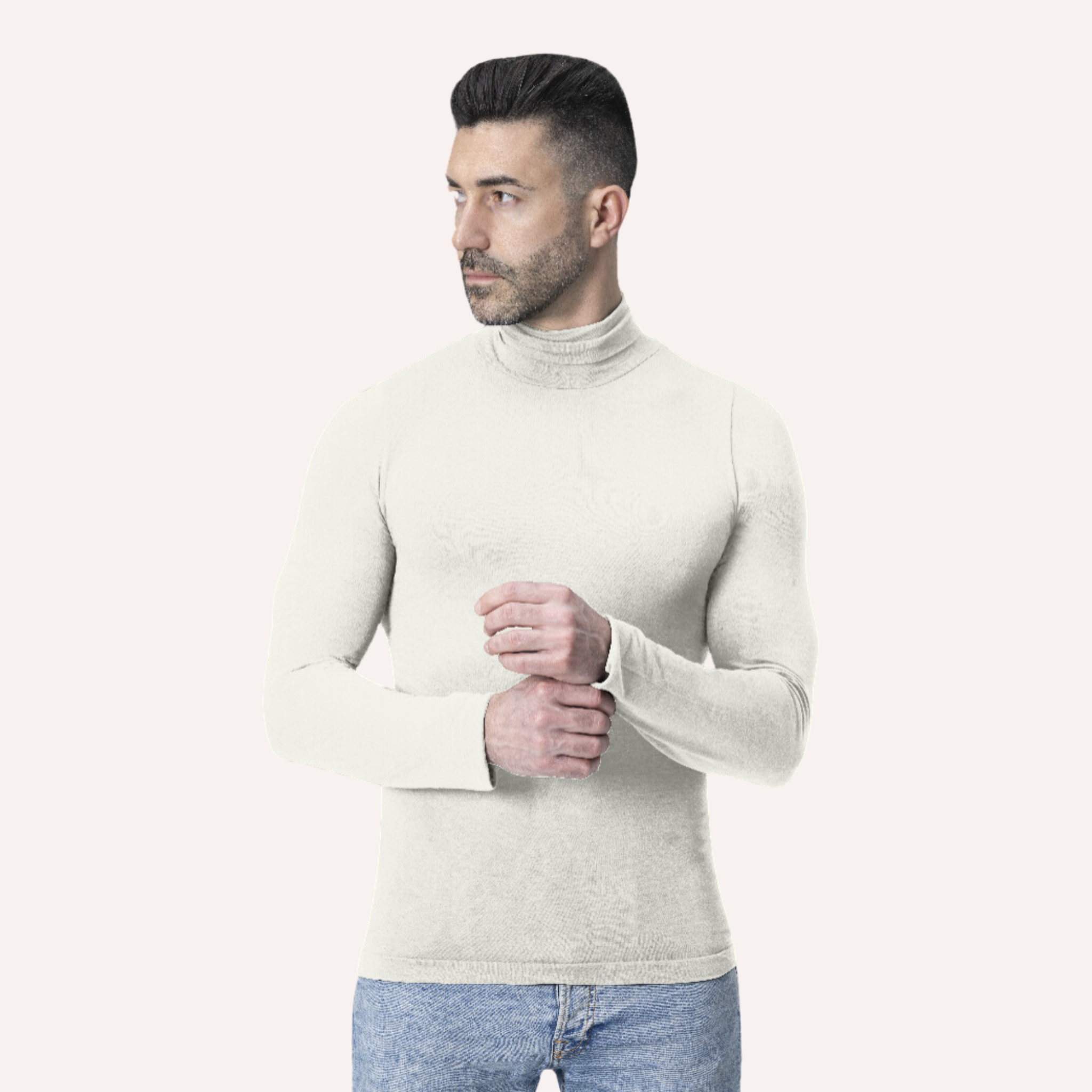 Maglia Dolcevita da Uomo a manica lunga in Modal Ultralight con Cashmere | Tecnologia Seamless senza cuciture | Confezione Singola | LORDCASH