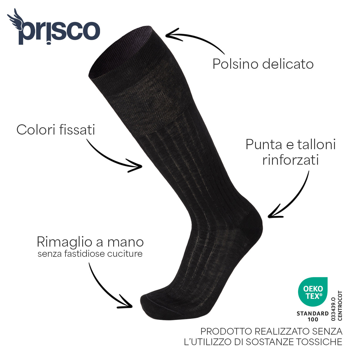 Long Ribbed Socks in Lisle for Men | Plain Color | Pack of 6 Pairs | Achille L