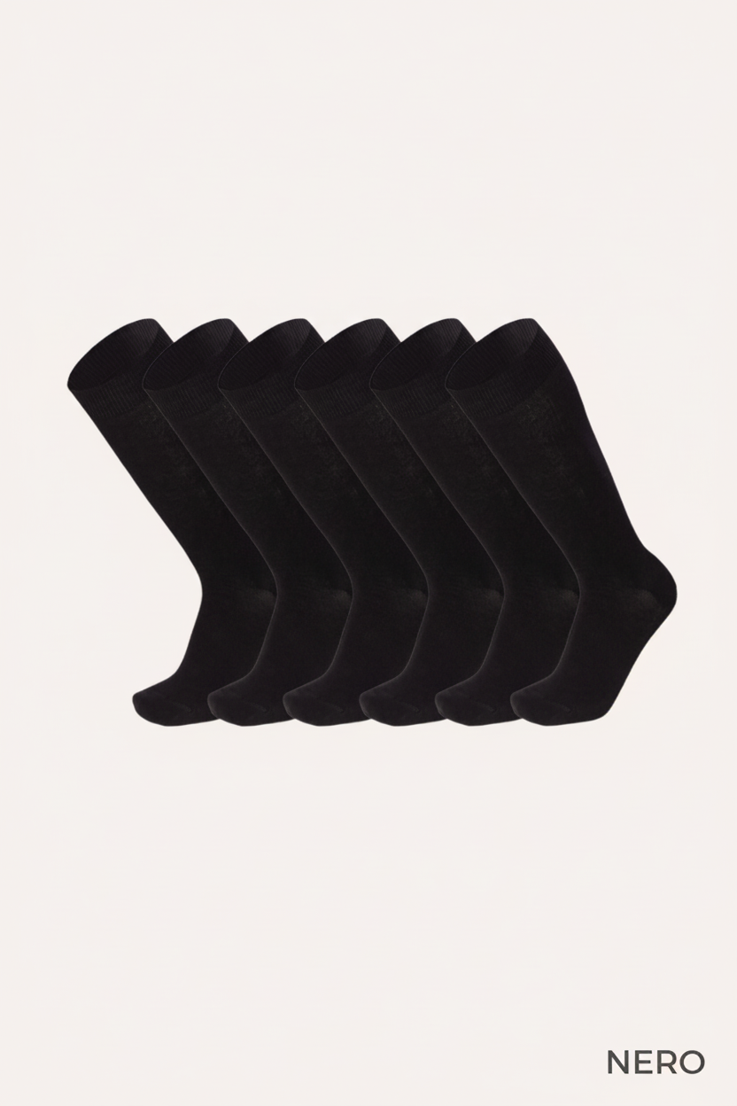 CASHMERE UL | Calza Lunga in Viscosa e Cashmere per Uomo | Tinta Unita | Confezione da 6 Paia
