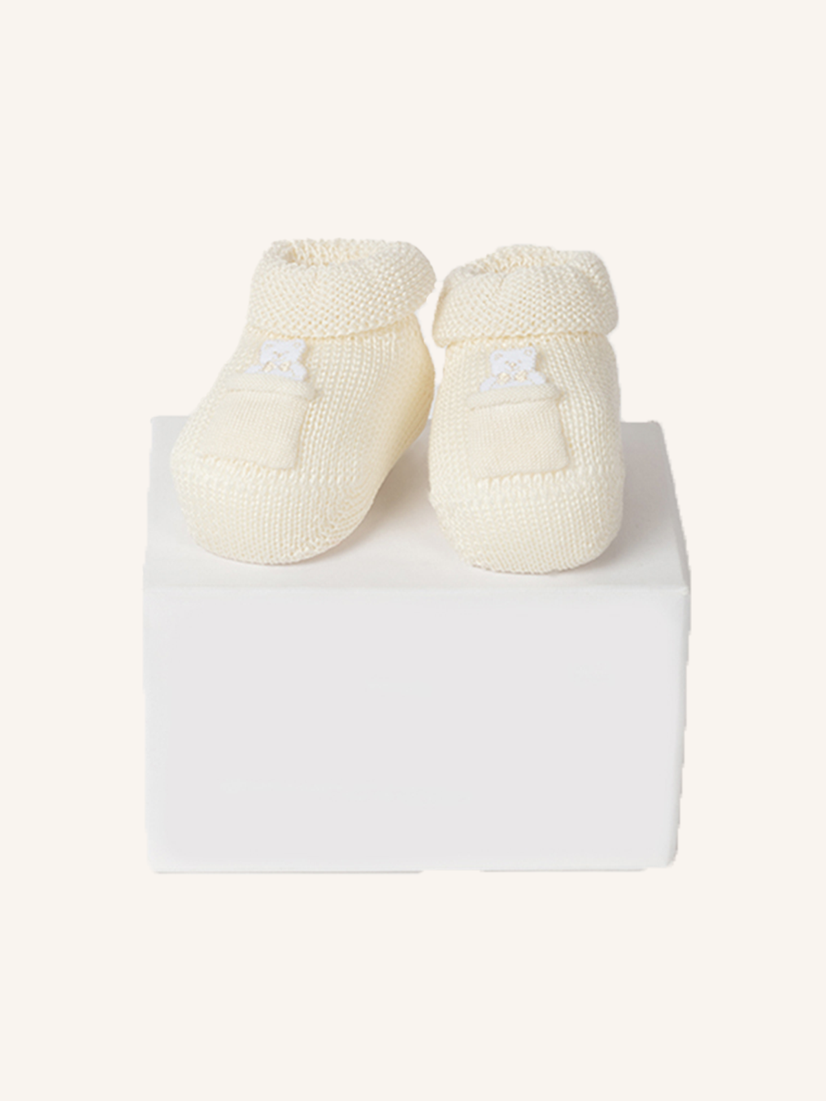 Slipper in Cotton with Pocket and Teddy Bear for Newborn | Solid Color | Pack of 1 Pair | 41621